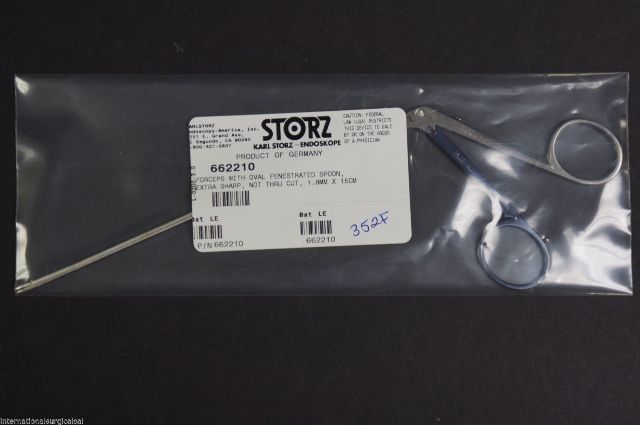Karl Storz 662210 Forceps With Oval Fenestrated Spoon Extra Sharp 1.8mm x 15cm