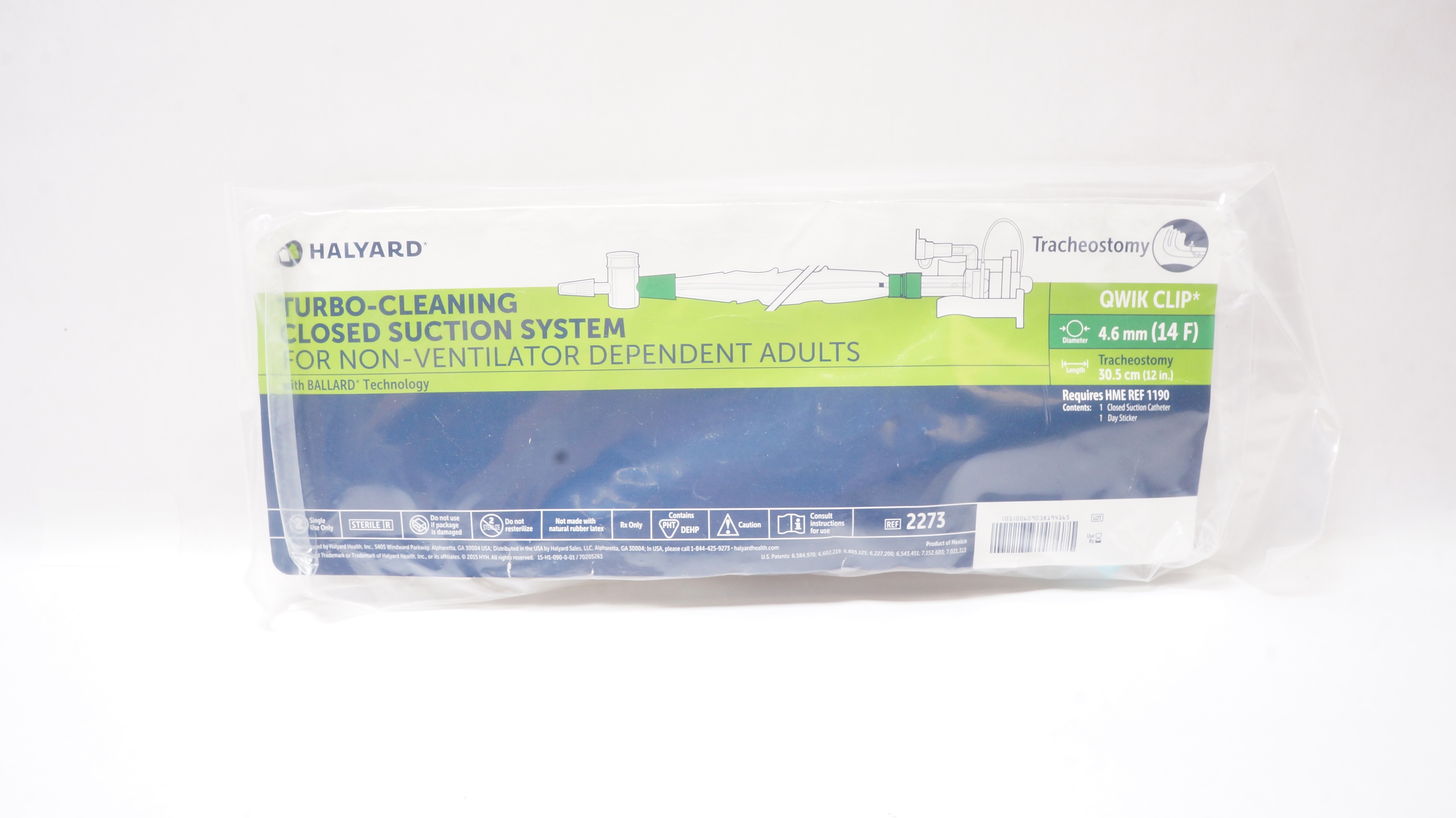 Halyard 2273 Turbo-Cleaning Closed Suction System 14F