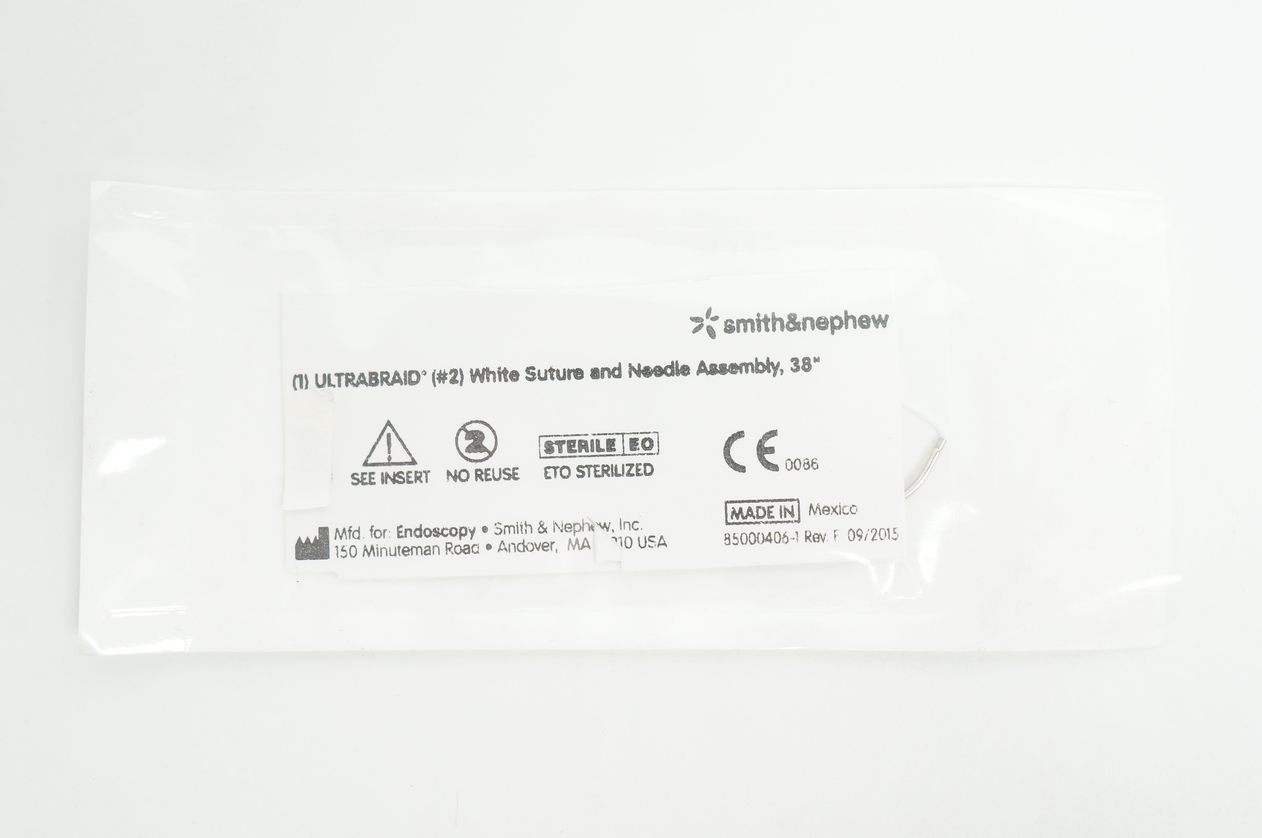 Smith&Nephew 7210914 ULTRABRAID White Stre. and Ndle. Assembly, 38inch