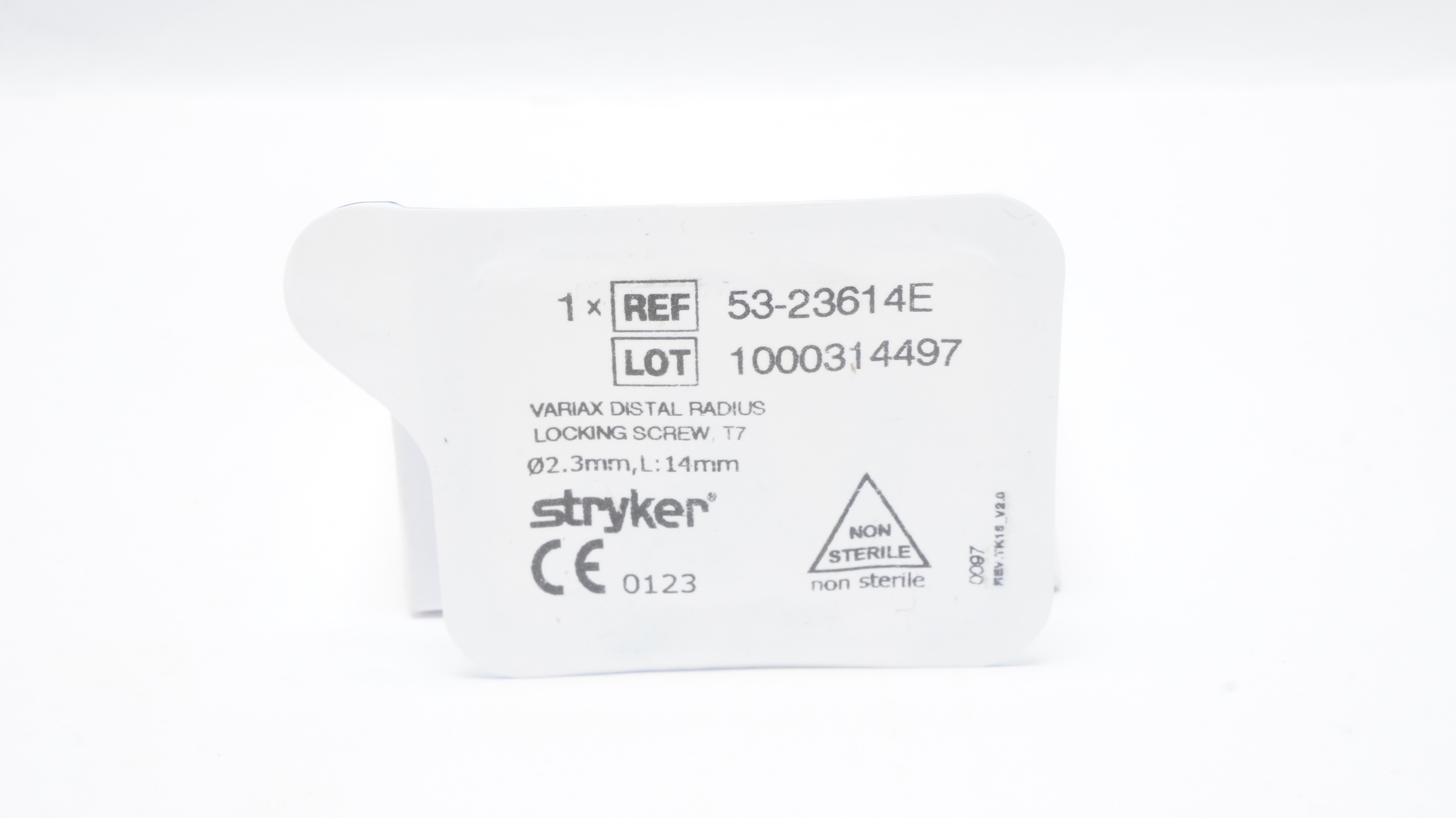 Stryker 53-23614E Variax Distal Radius Locking Screw T7, Diam. 2.3mm, L:14mm
