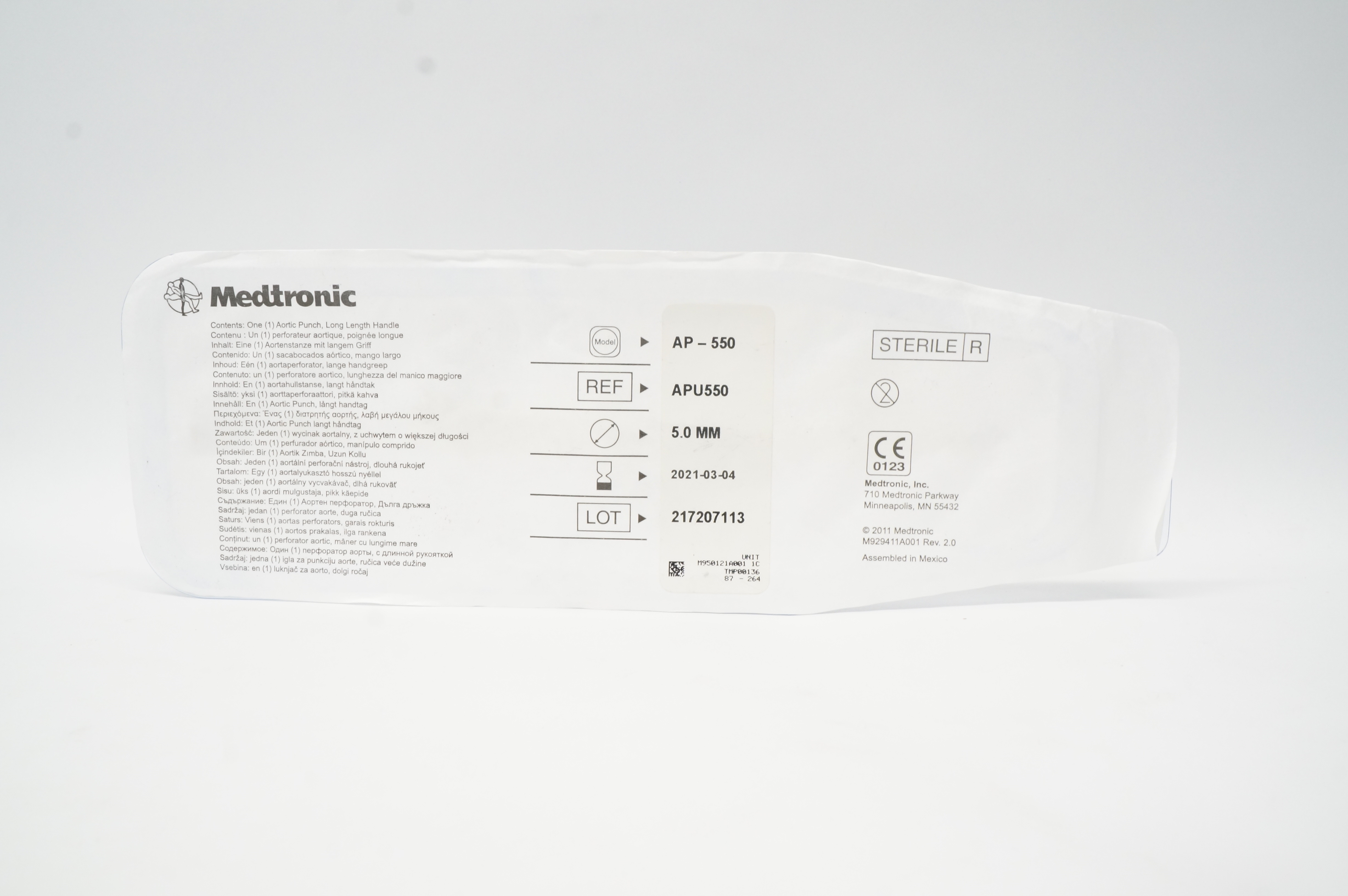 Medtronic APU550 Aortic Punch Long Length Handle 5.0mm (x)