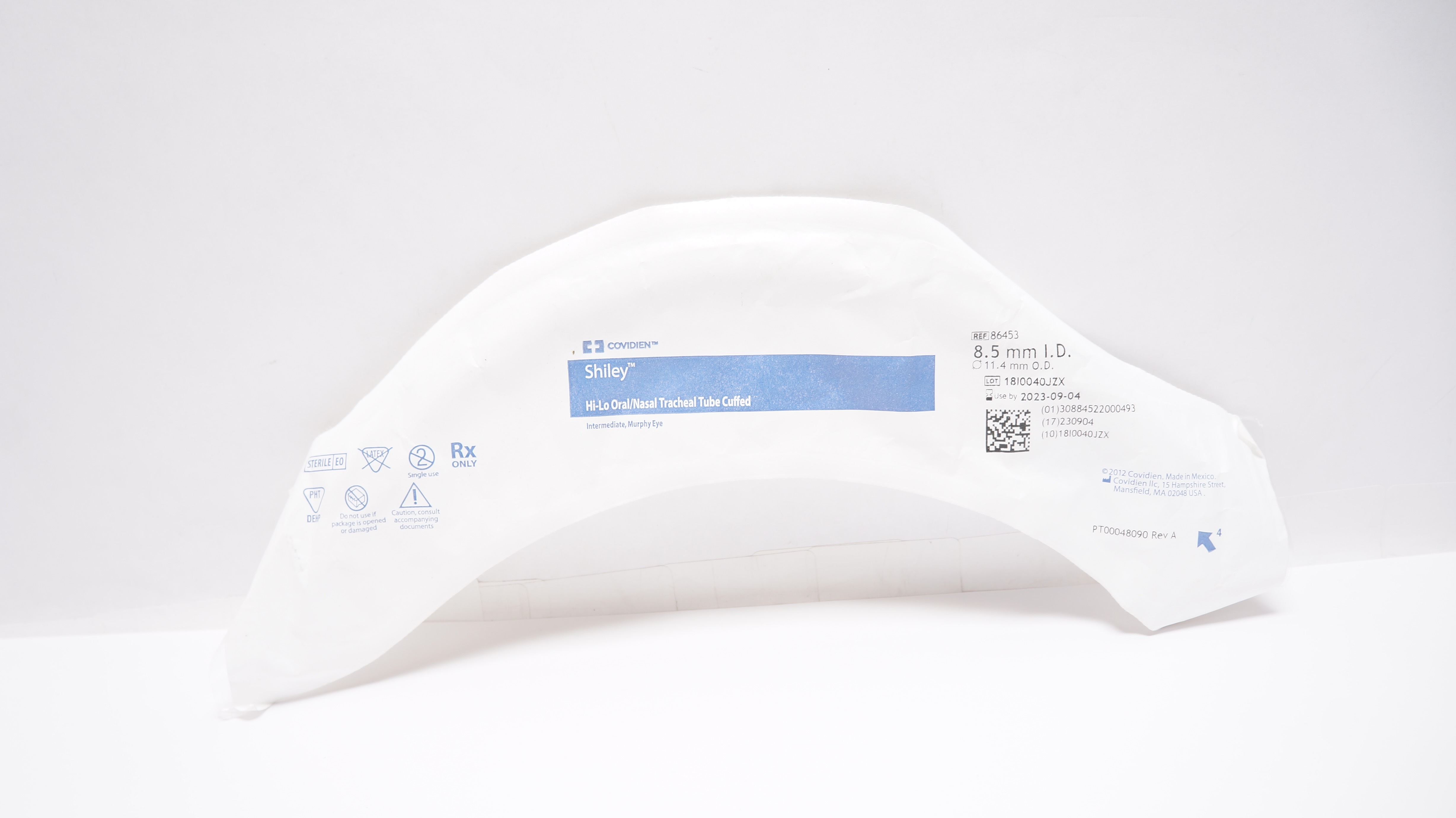 Covidien 86453 Shiley Hi-Lo Oral/Nasal Tracheal Tube Cuffed 8.5ID x 11.4mm OD(x)