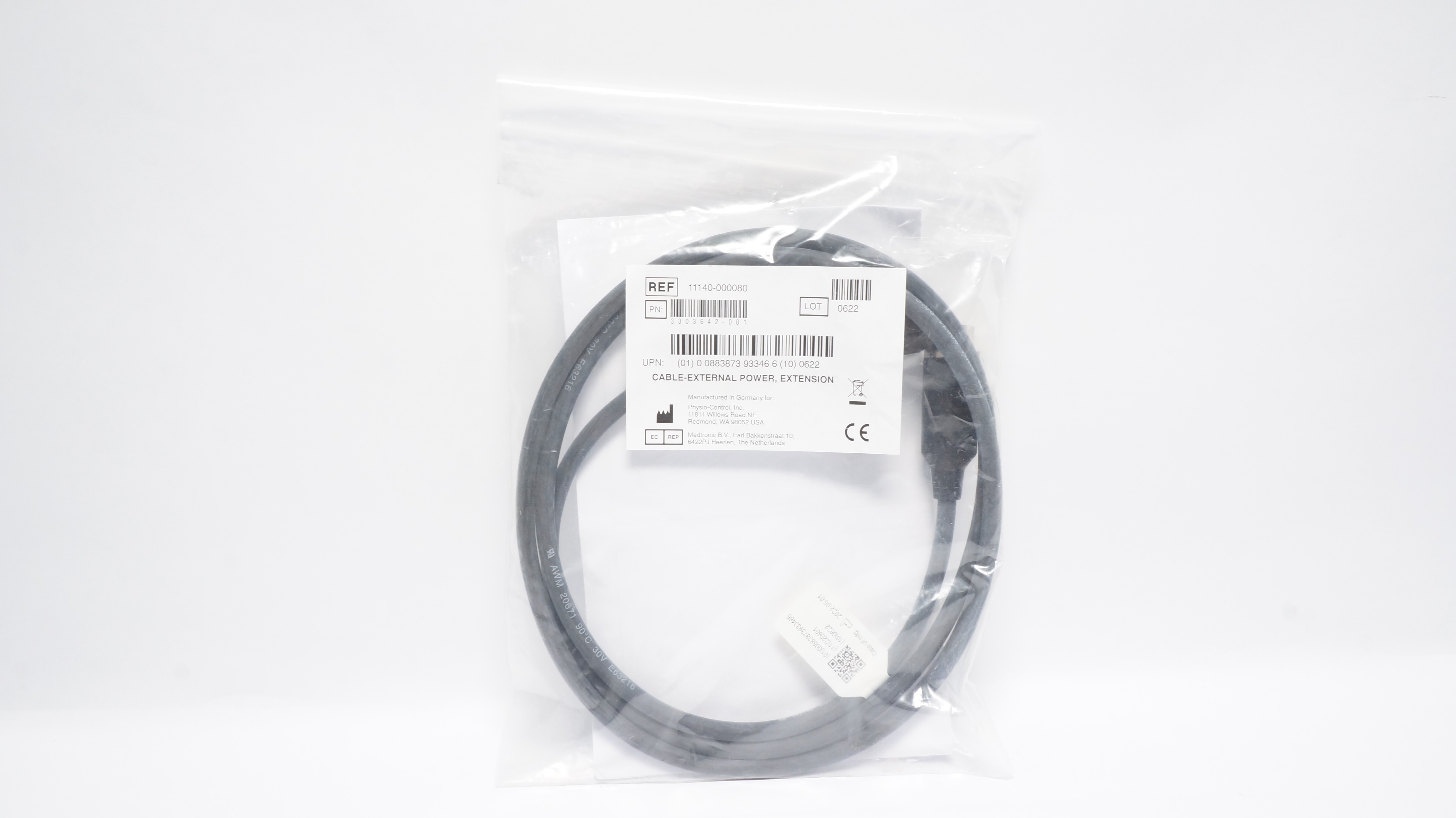 Physio-Control 11140-000080 Cable-External Power, Extension