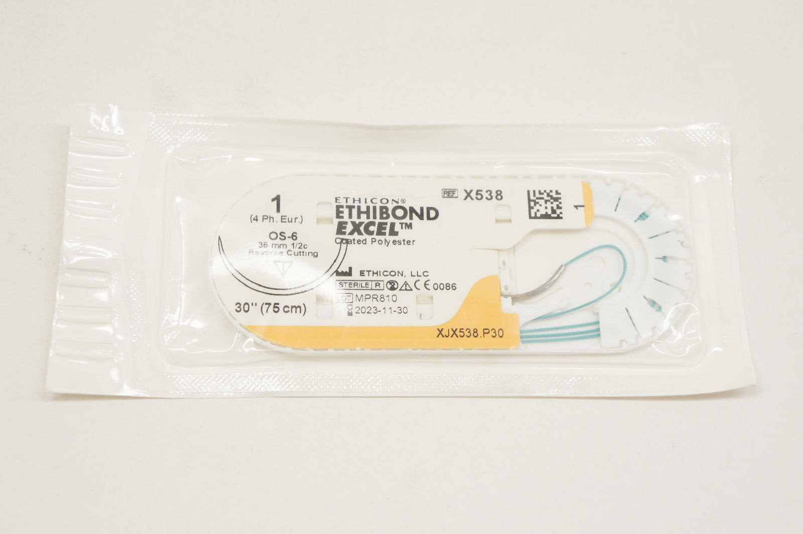 Ethicon X538 1 ETHIBOND EXCEL, OS-6, 36mm 1/2c, 30inch