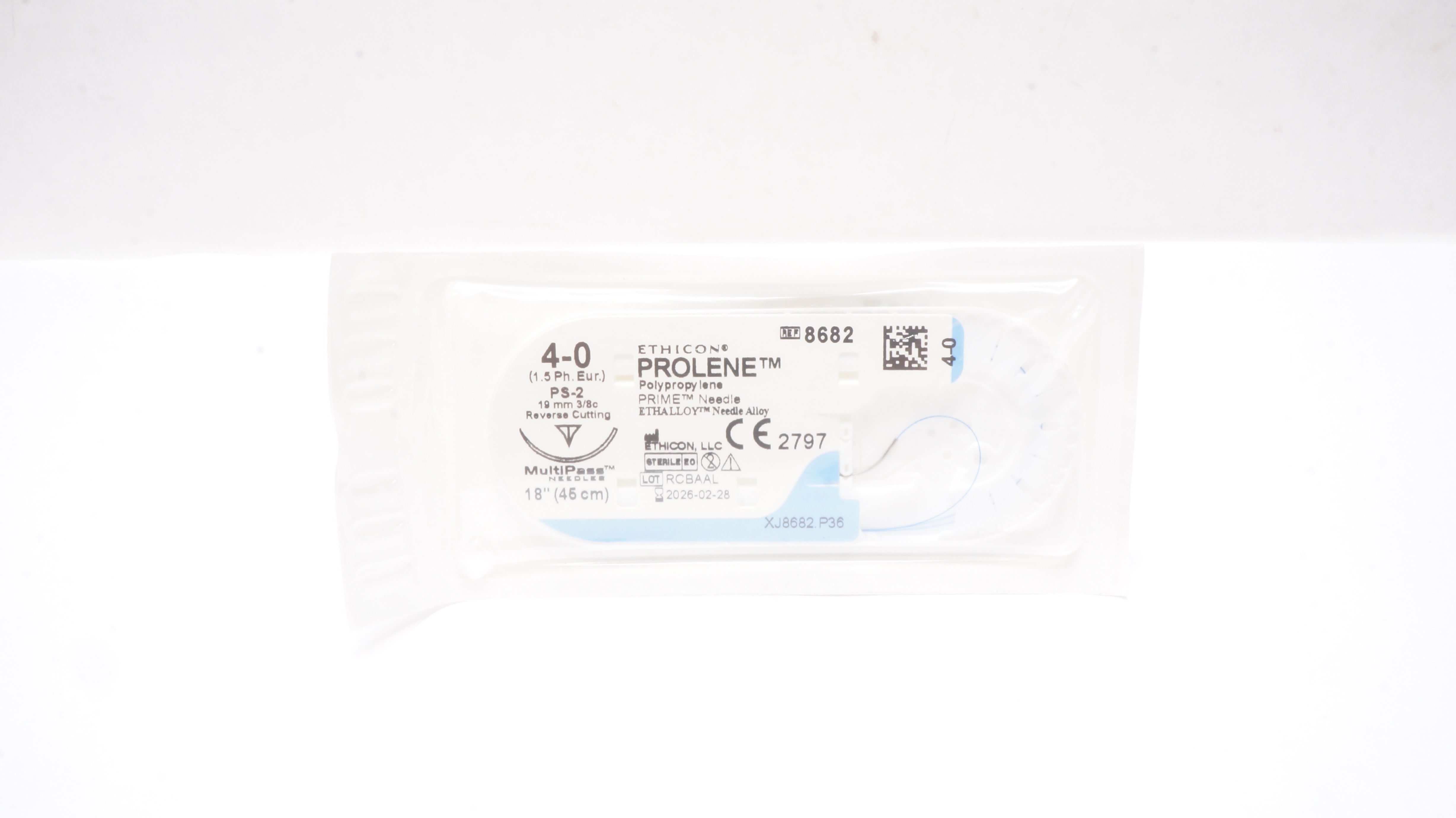 Ethicon 8682 4-0 Prolene Polypropylene Stre Mono Blu PS-2 18inch