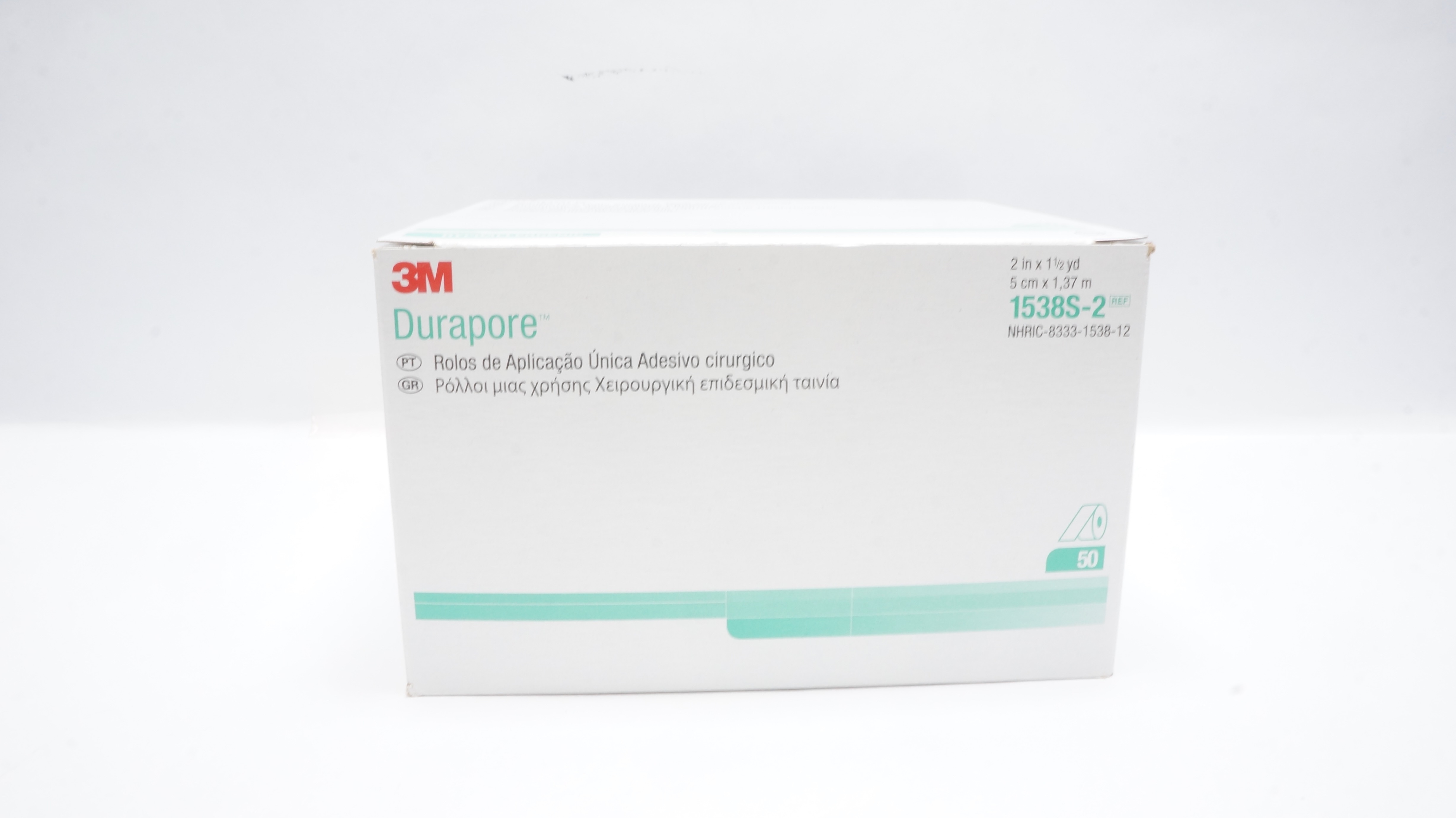 3M 1538S-2 Durapore Medical Device Surgical Tape 2inch x 1.5yd (x) - Box of 50