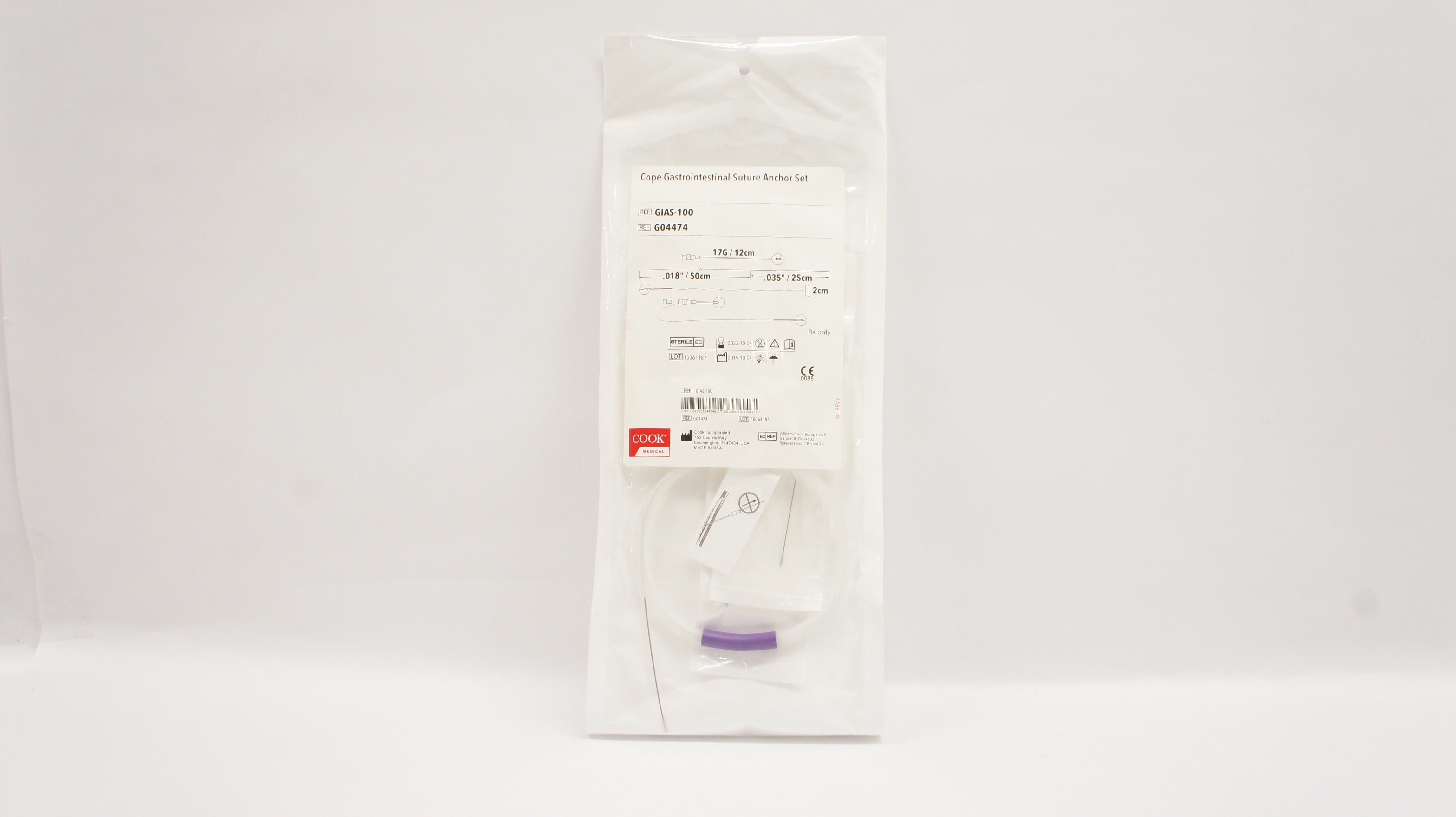 Cook Medical G04474 Cope Gastrointestinal Stre Anchor Set 17G x 12cm
