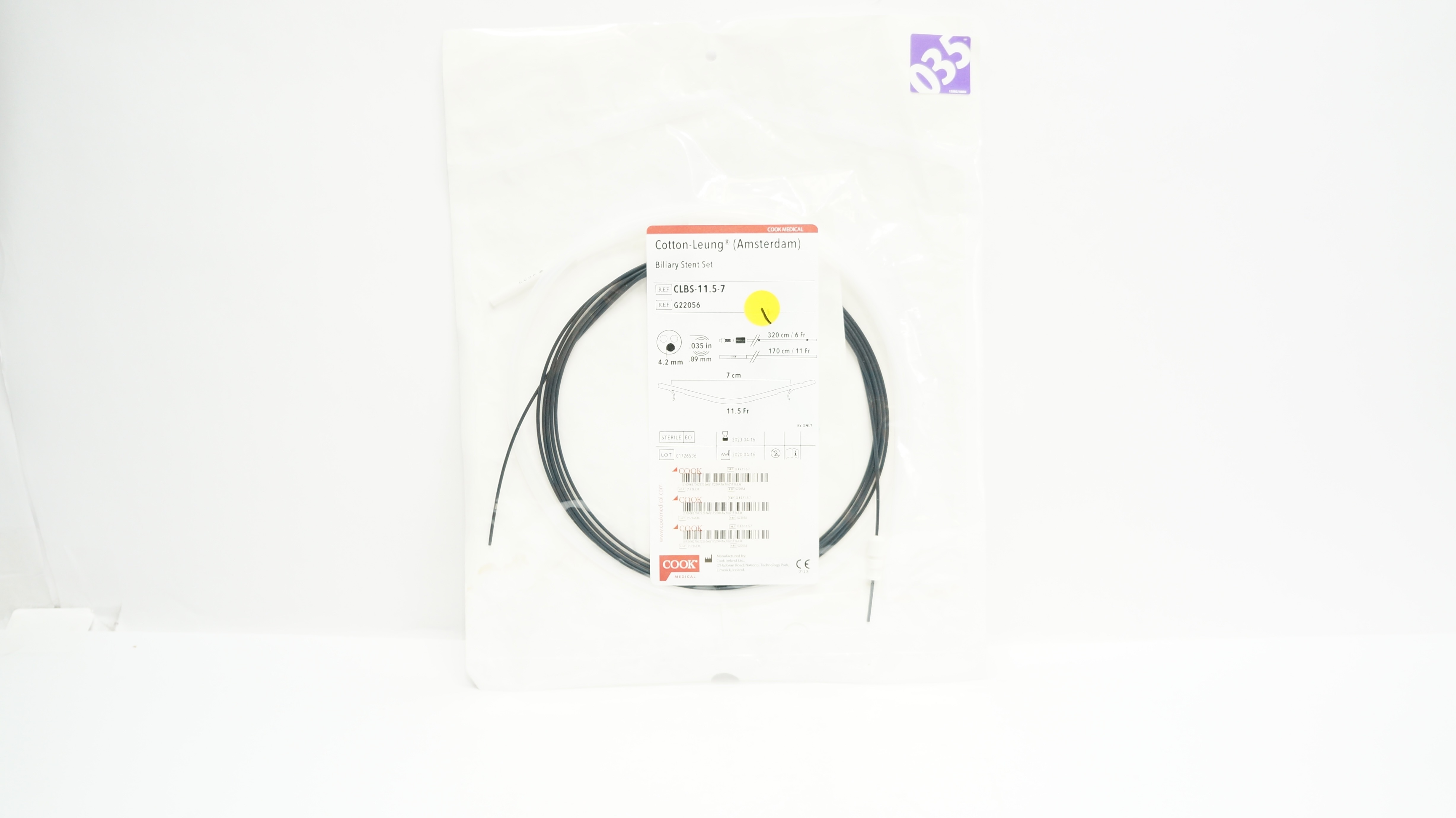 Cook Medical G22056 Cotton-Leung Biliary Stnt Set 11.5 Fr. x 7cm (x)