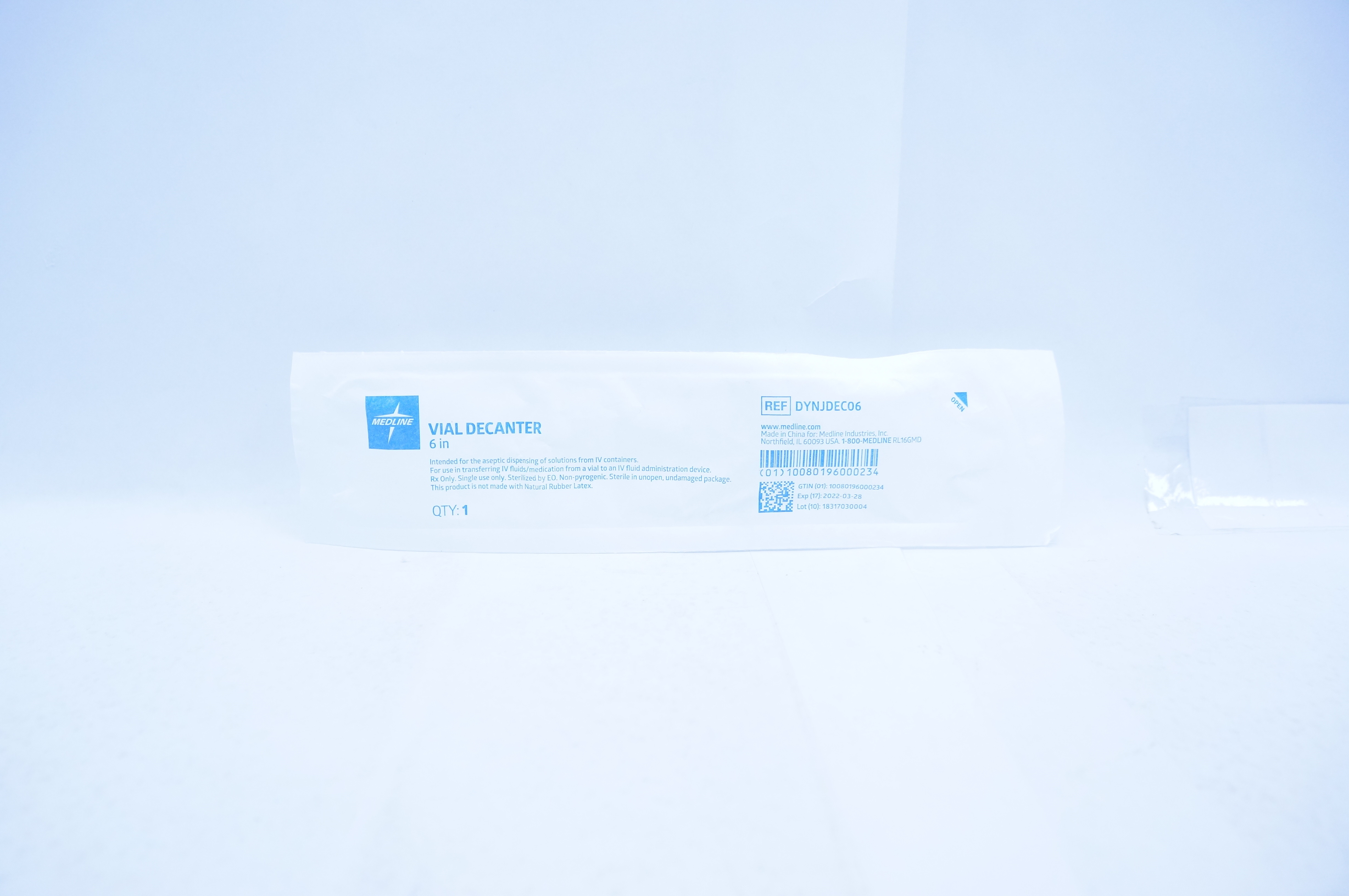 Medline DYNJDEC06 Vial Decanter 6inch