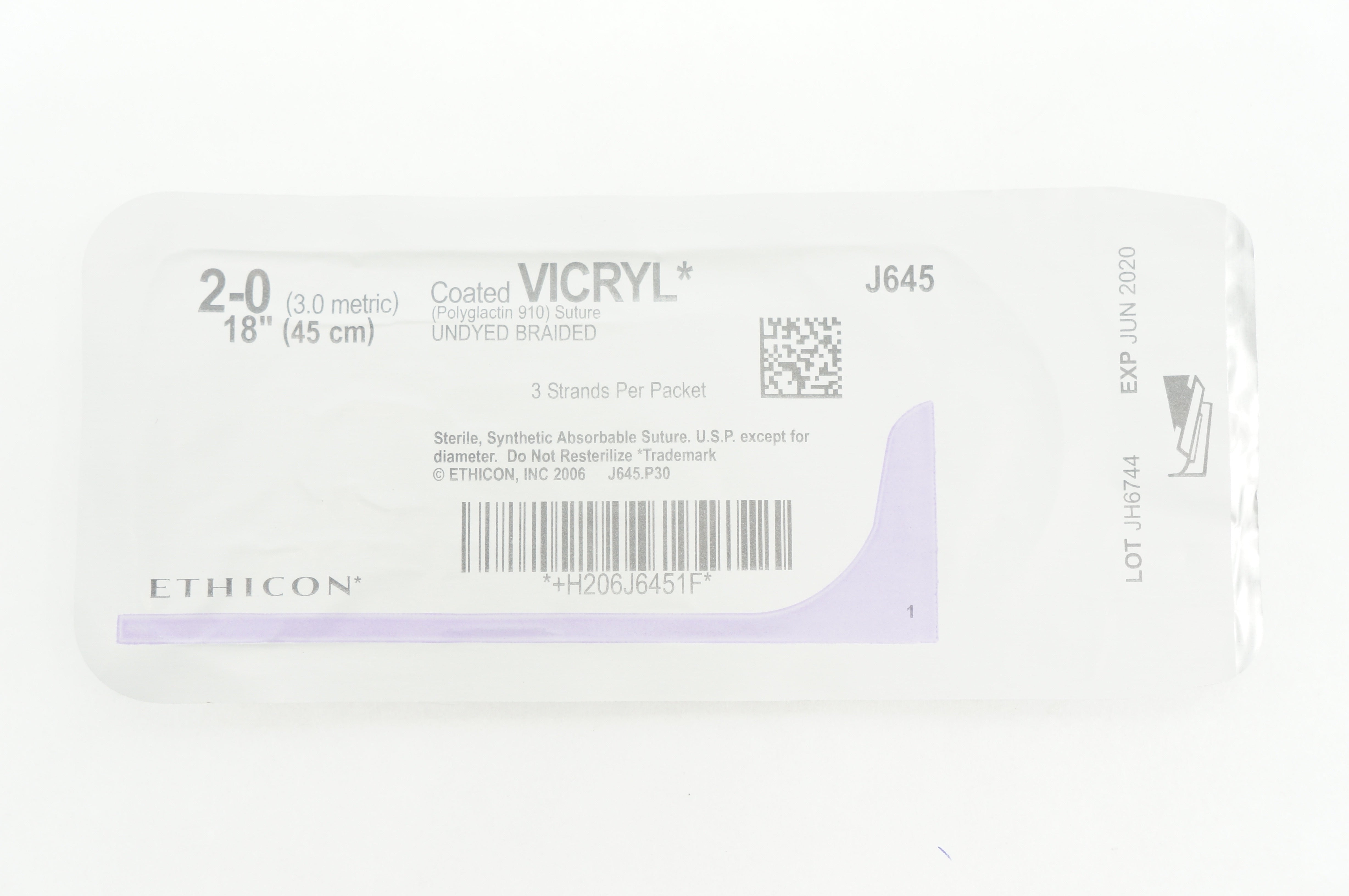 Ethicon J645 2-0 VICRYL, 18inch (x)