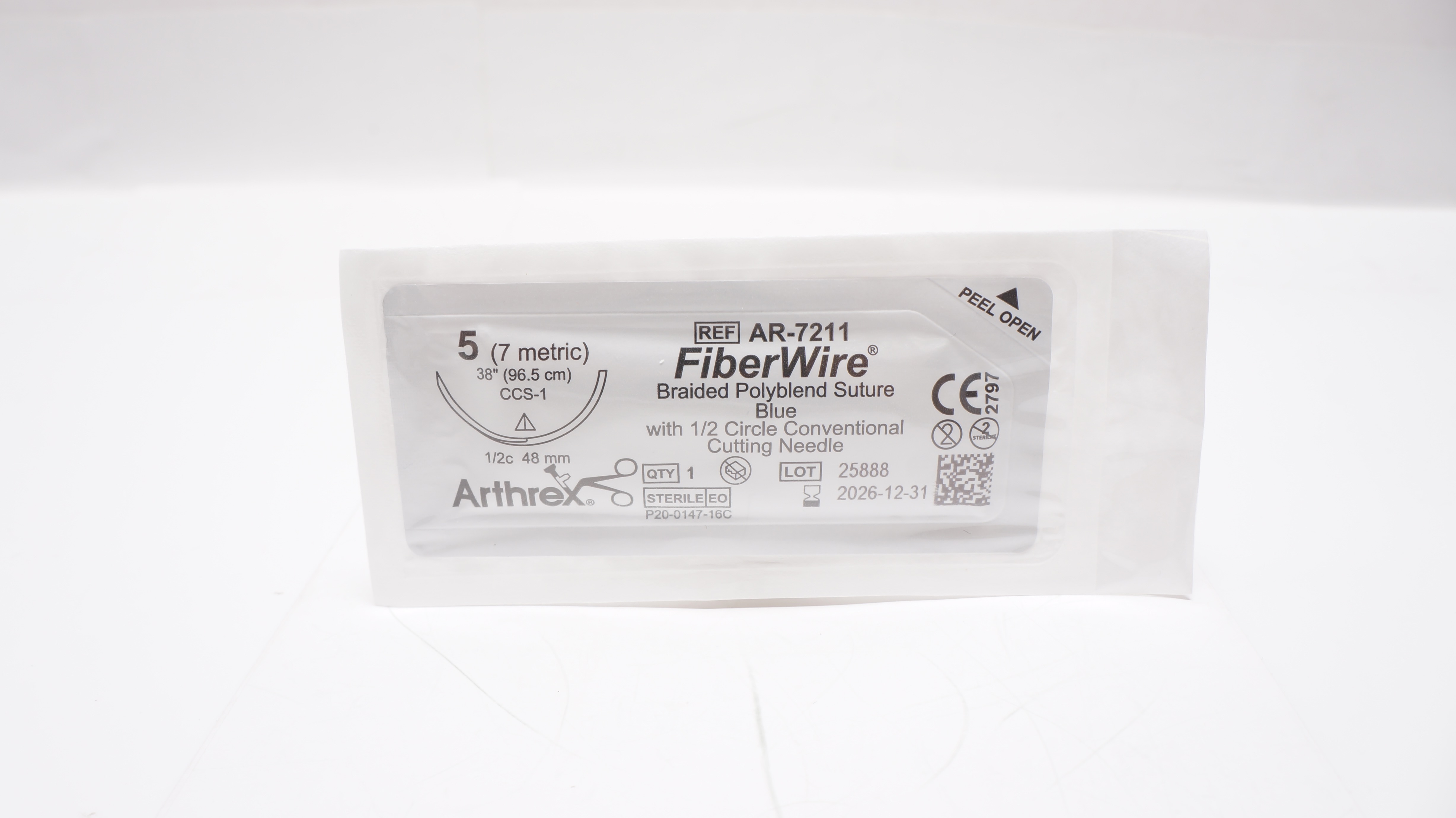 Arthrex AR-7211 5 FiberWire Braided Polyblend Stre CCS-1 1/2c 48mm, 38inch