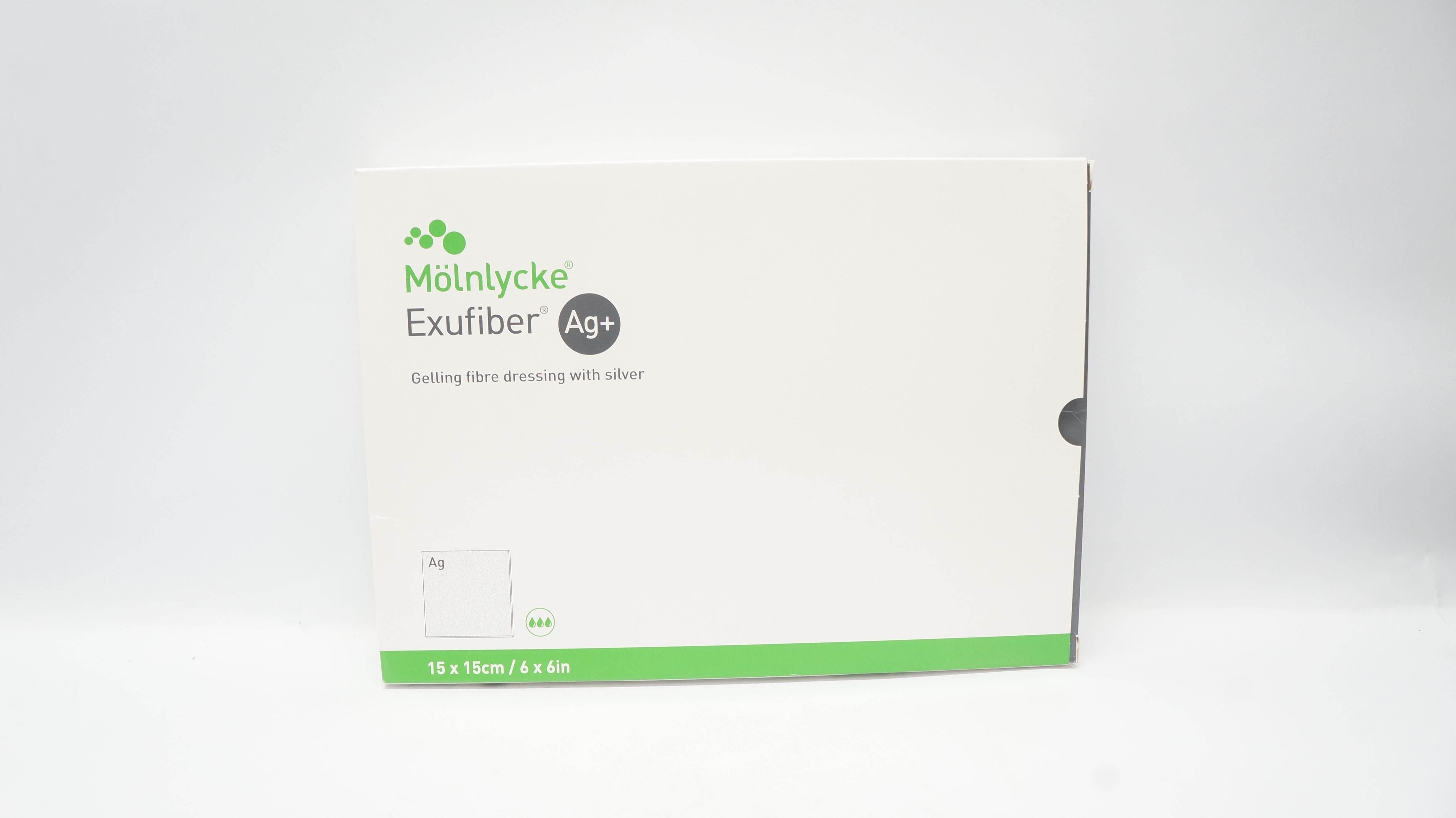 Molnlycke 603423 Exufiber Ag+ Gelling Fibre Dressing 6 x 6 inch (x) - Box of 9