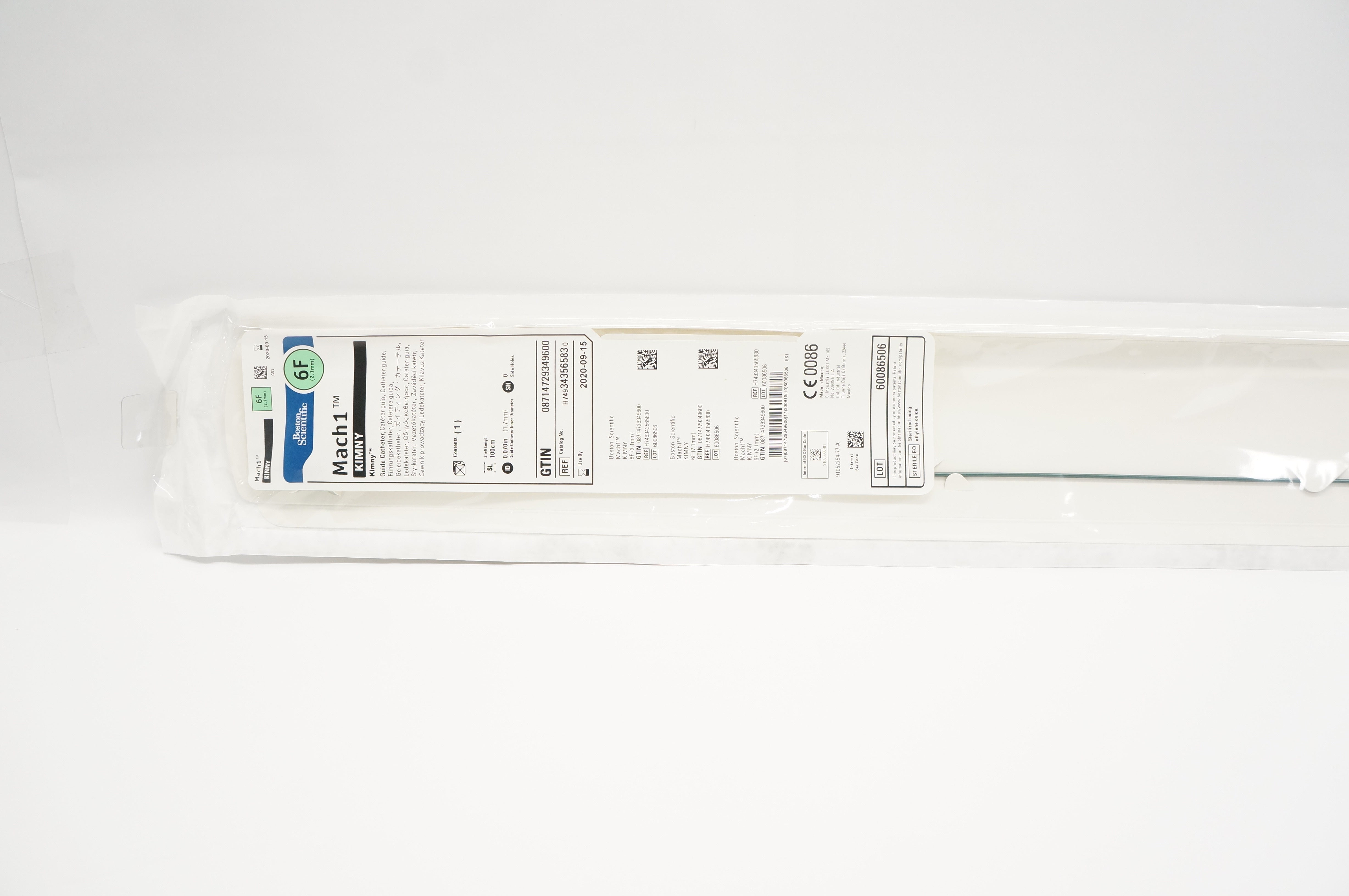 Boston Scientific H749343565830 Mach1 KIMNY Guide Cath. 6F x 100cmx 0.070inch(x)