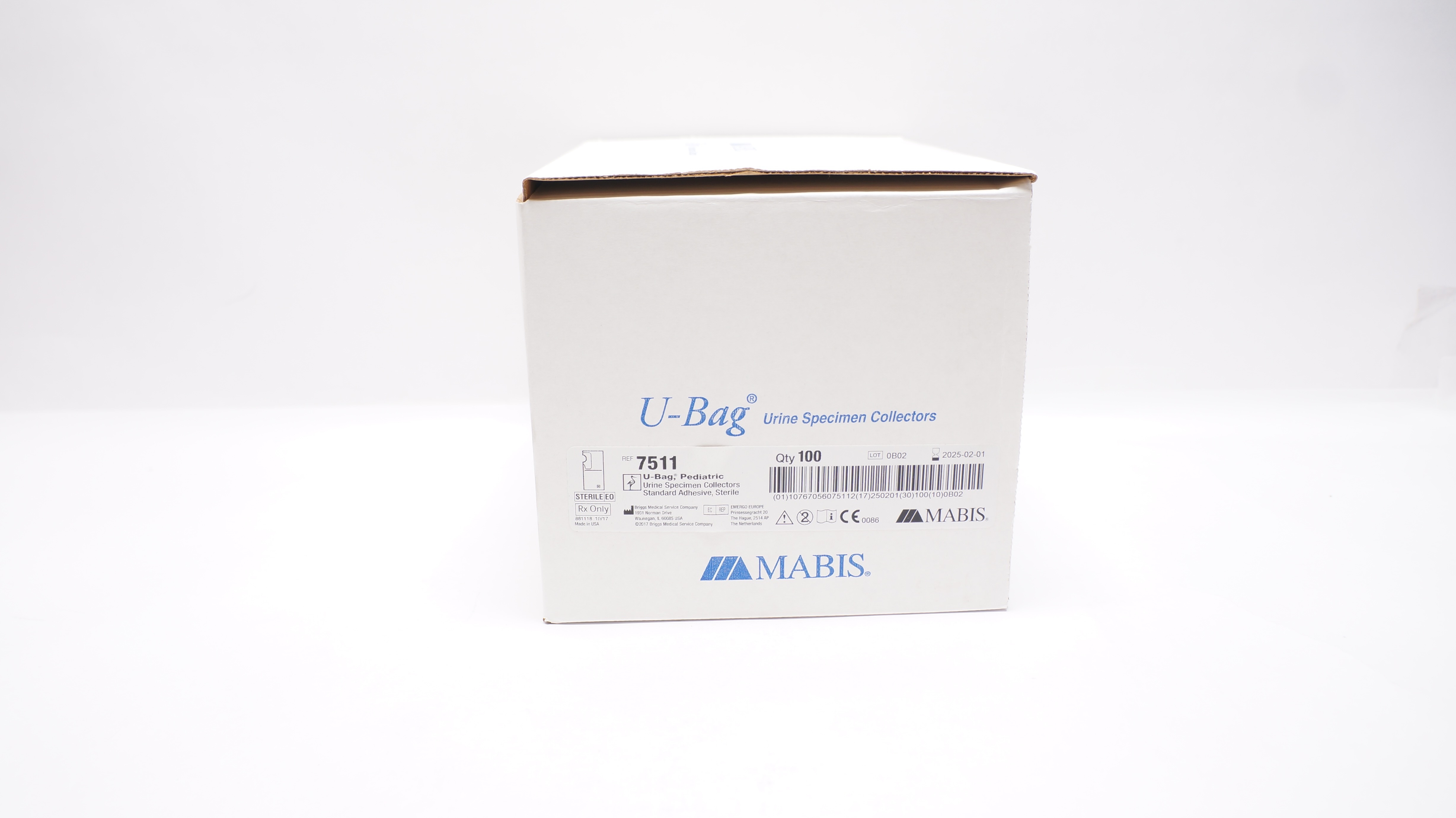 MABIS 7511 U-Bag Pediatric Urine Specimen Collectors Standard - Case of 400