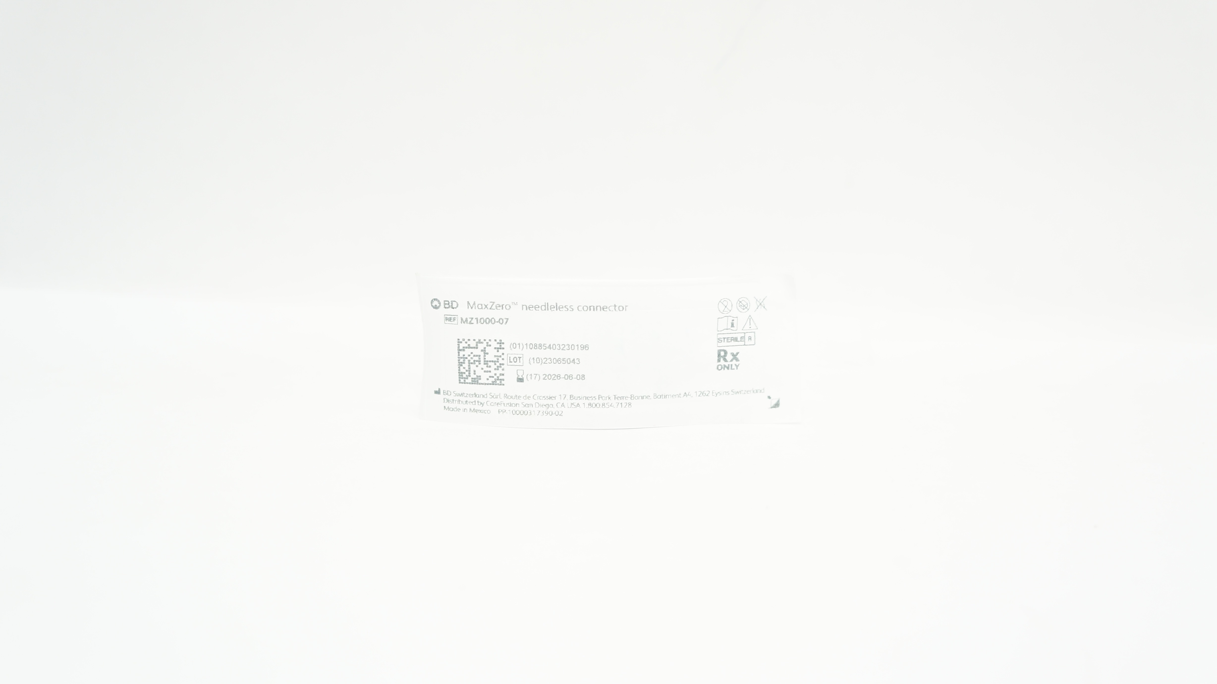 BD MZ1000-07 MaxZero Ndleless Connector