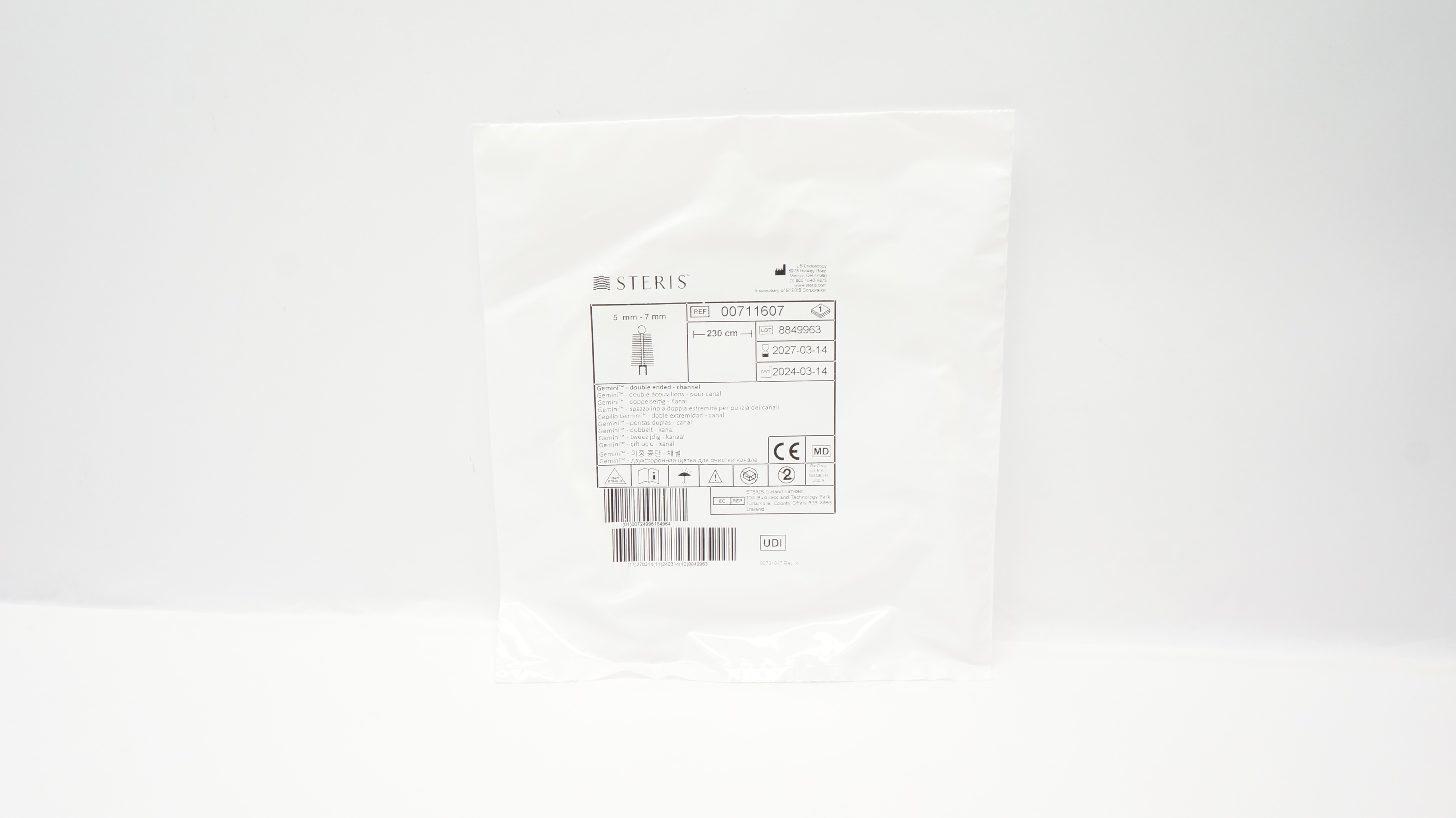 Steris 00711607 Gemini Double Ended Channel 5mm-7mm, 230cm