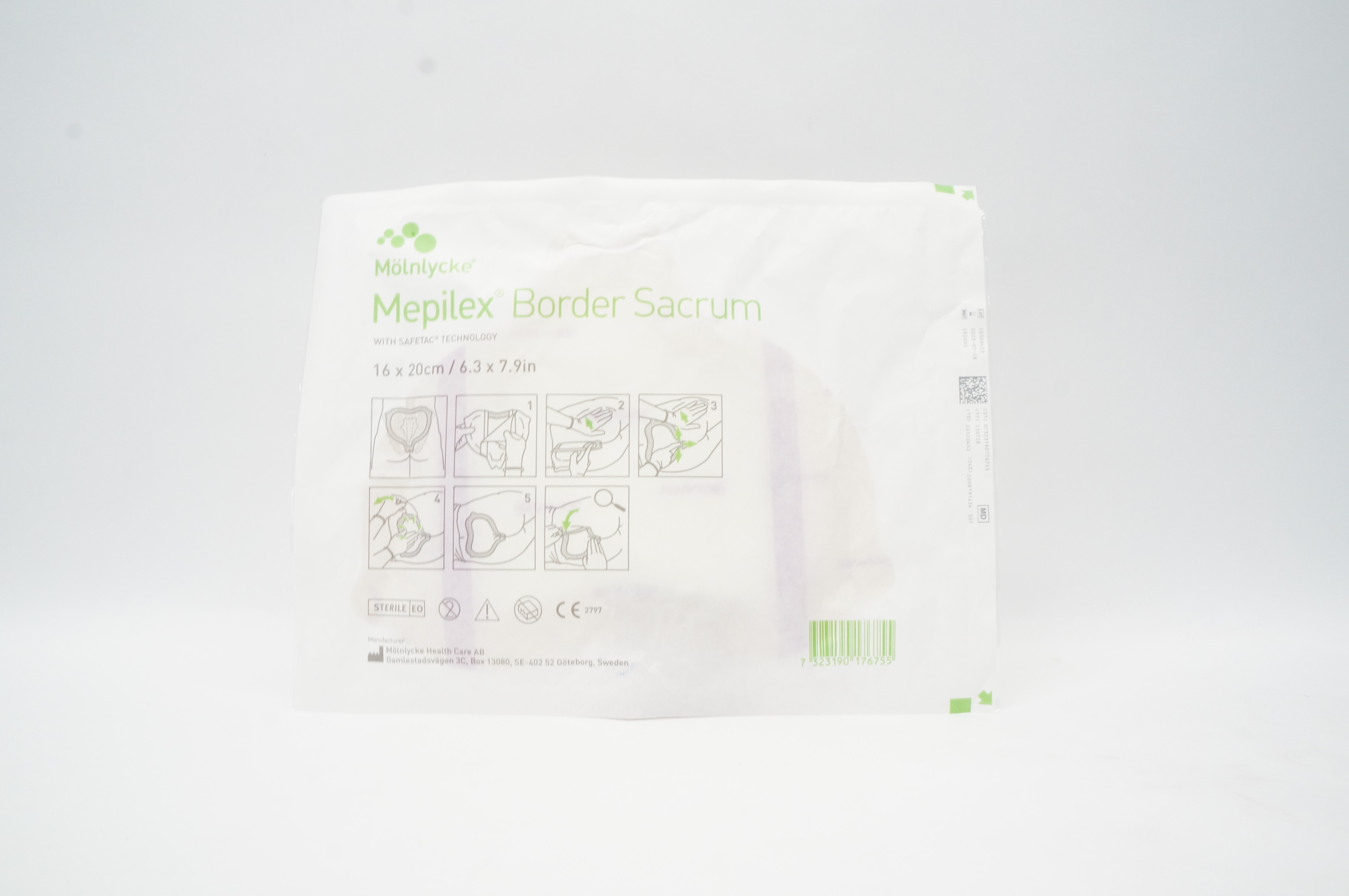 Molnlycke Health Care 282055 Mepilex Border Sacrum 6.3 x 7.9inch