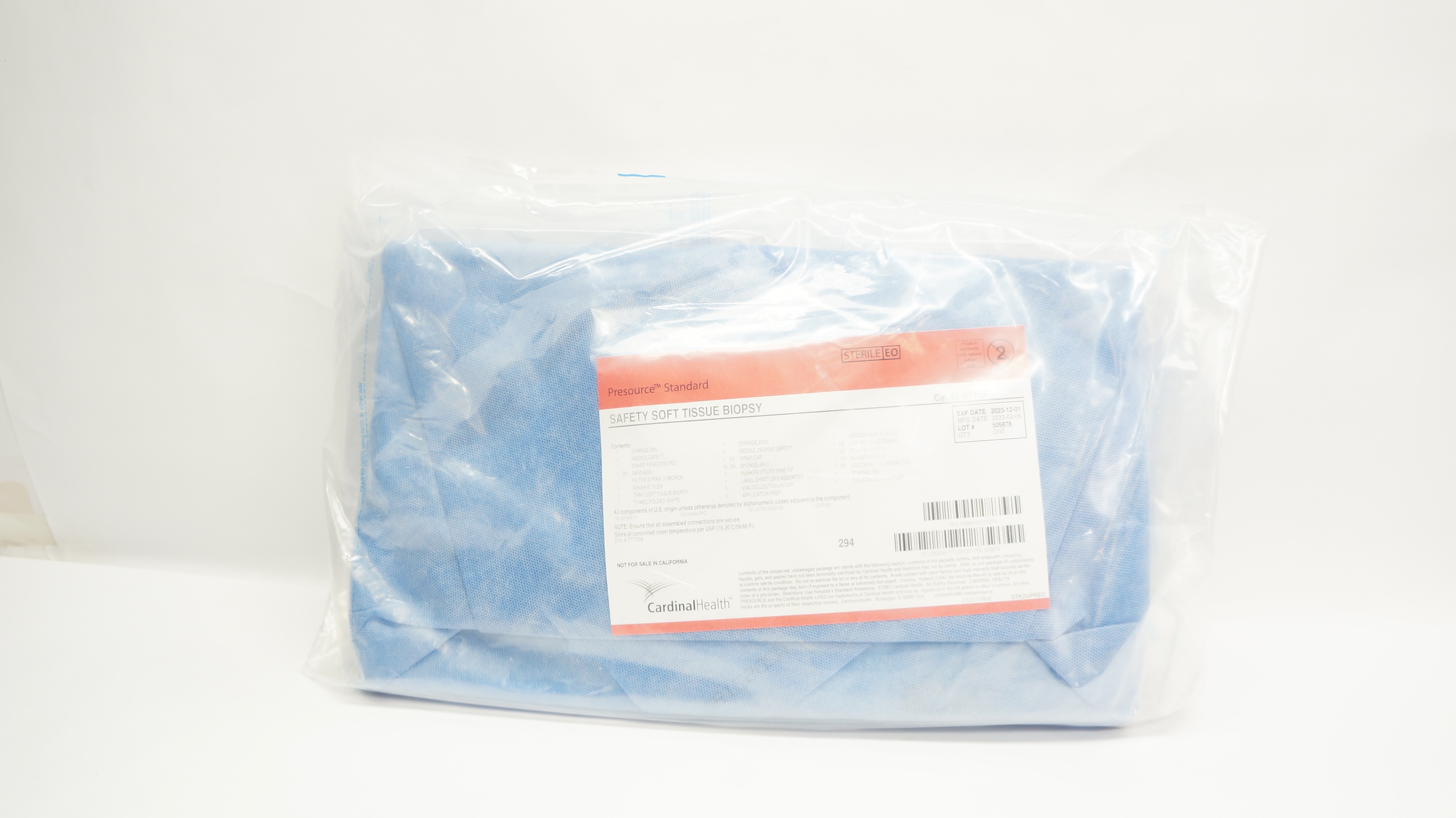 Cardinal Health 32-ST1SF Presource Standard Safety Soft Tissue Biopsy