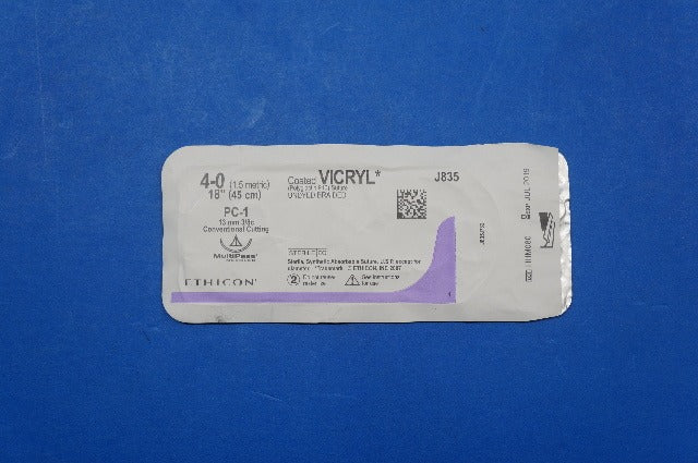 Ethicon J835 4-0 VICRYL, PC-1 13mm 3/8c Conventional Cutting, 18inch