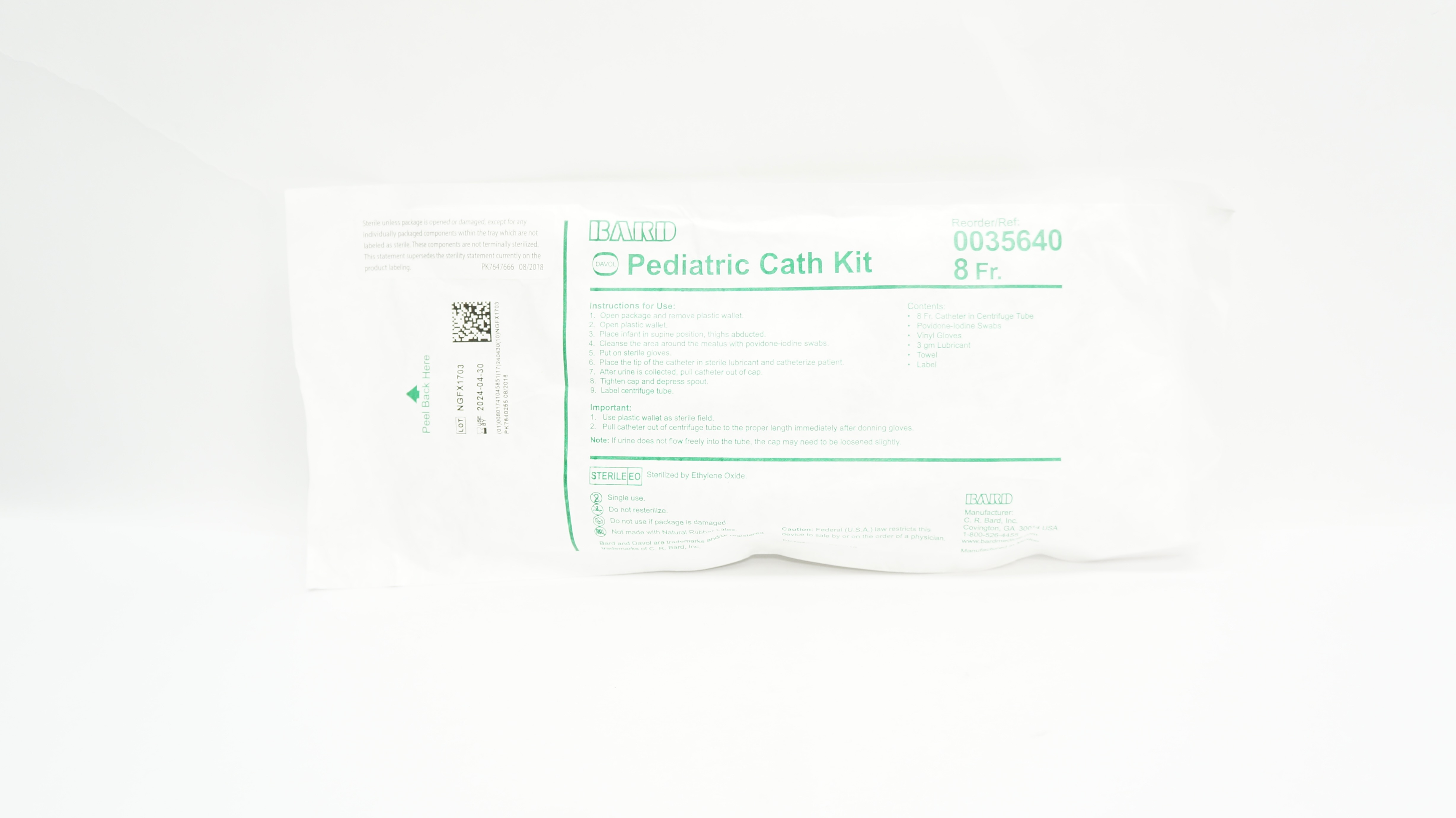 Bard 0035640 Infant and Pediatric Cath. Kits 8Fr (x)