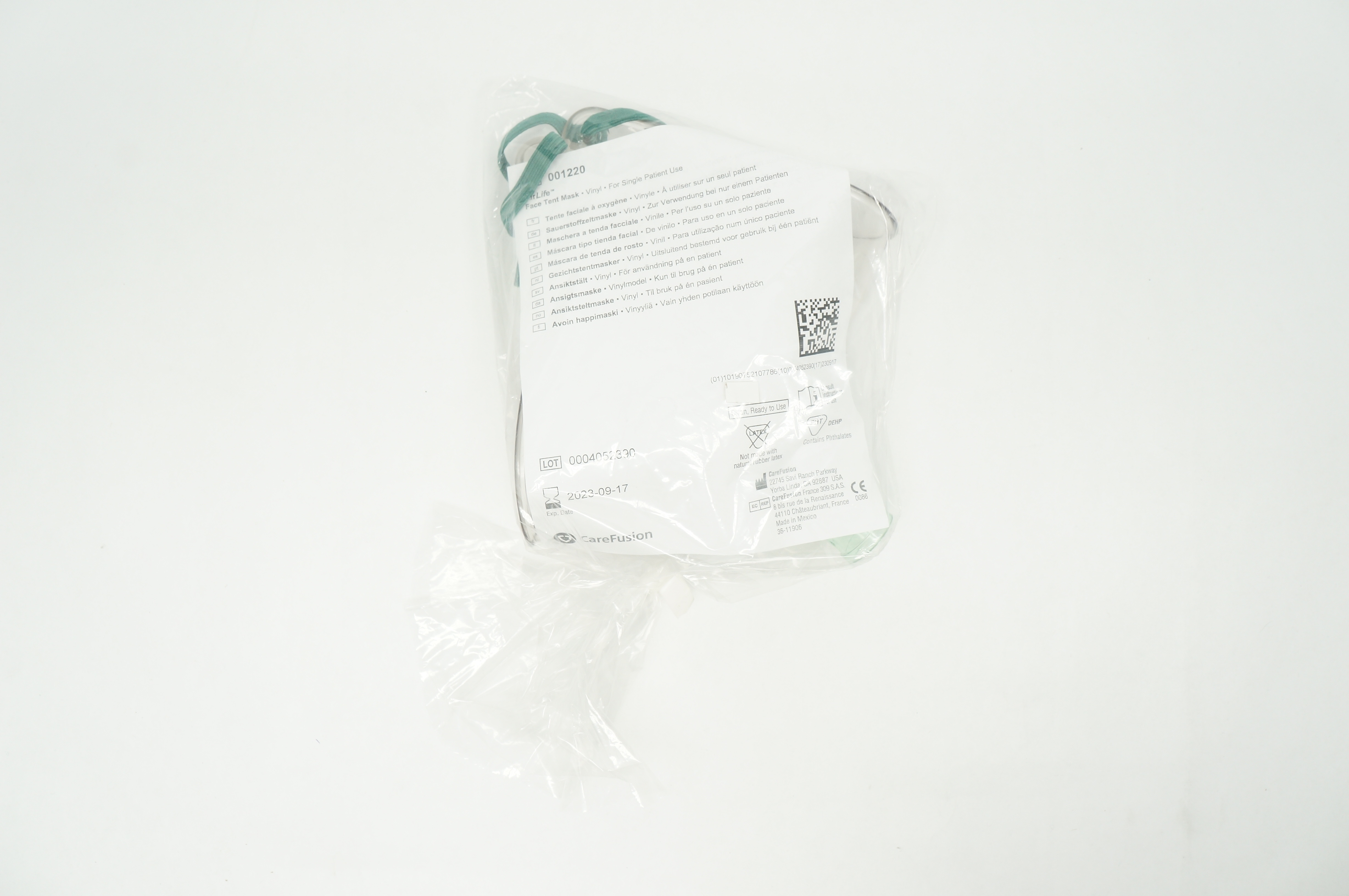 CareFusion 001220 AirLife Face Tent Mask, Vinyl (x)