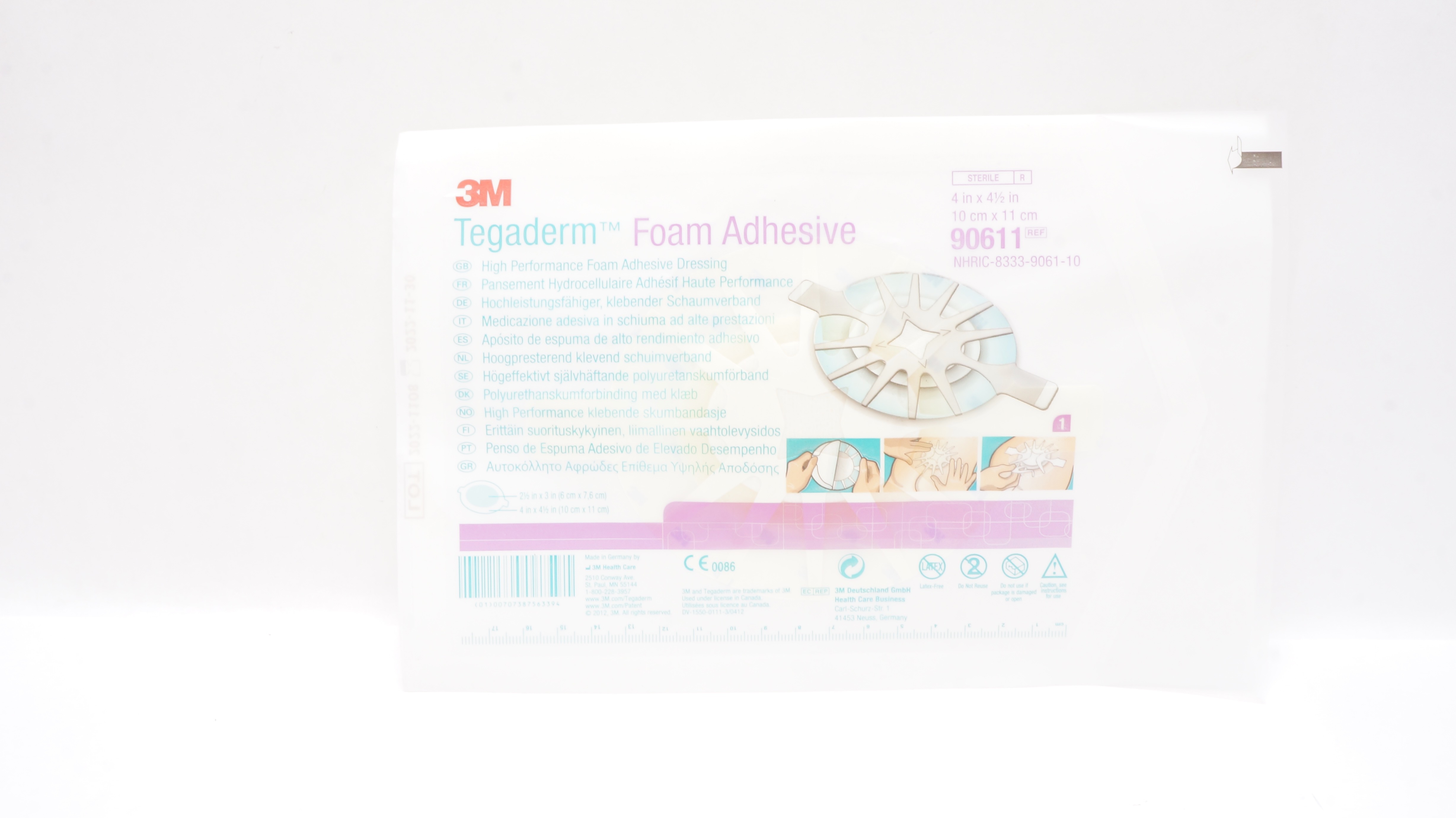 3M 90611 Tegaderm Foam Adhesive 4in. x 4-1/2in. (x)