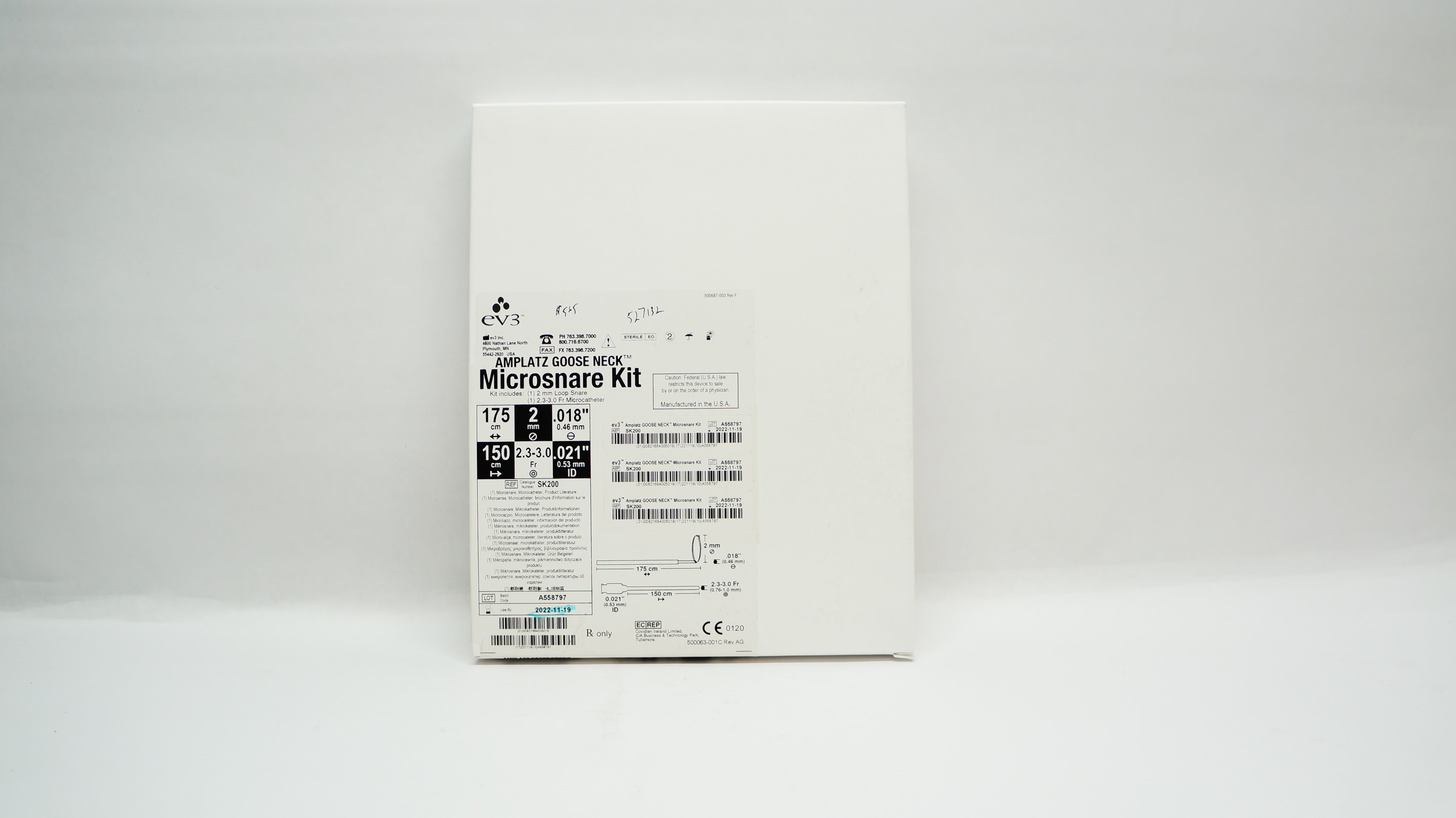 EV3 SK200 Amplatz Goose Neck Microsnare Kit 175cm x 2mm x 150cm (x)