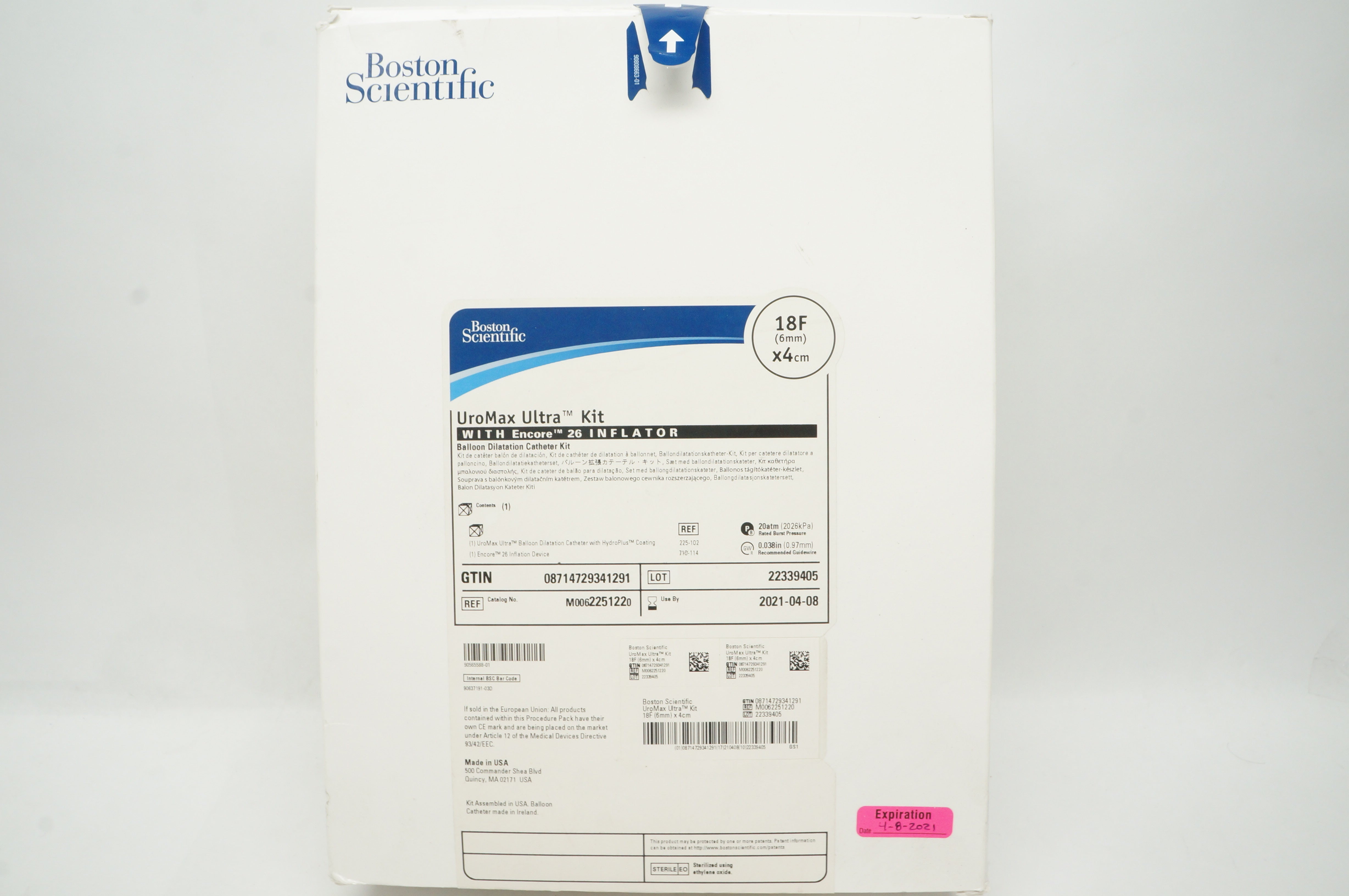 Boston Scientific 225122 Balloon Dilatation Catheter Kit 18F x 4cm (x)
