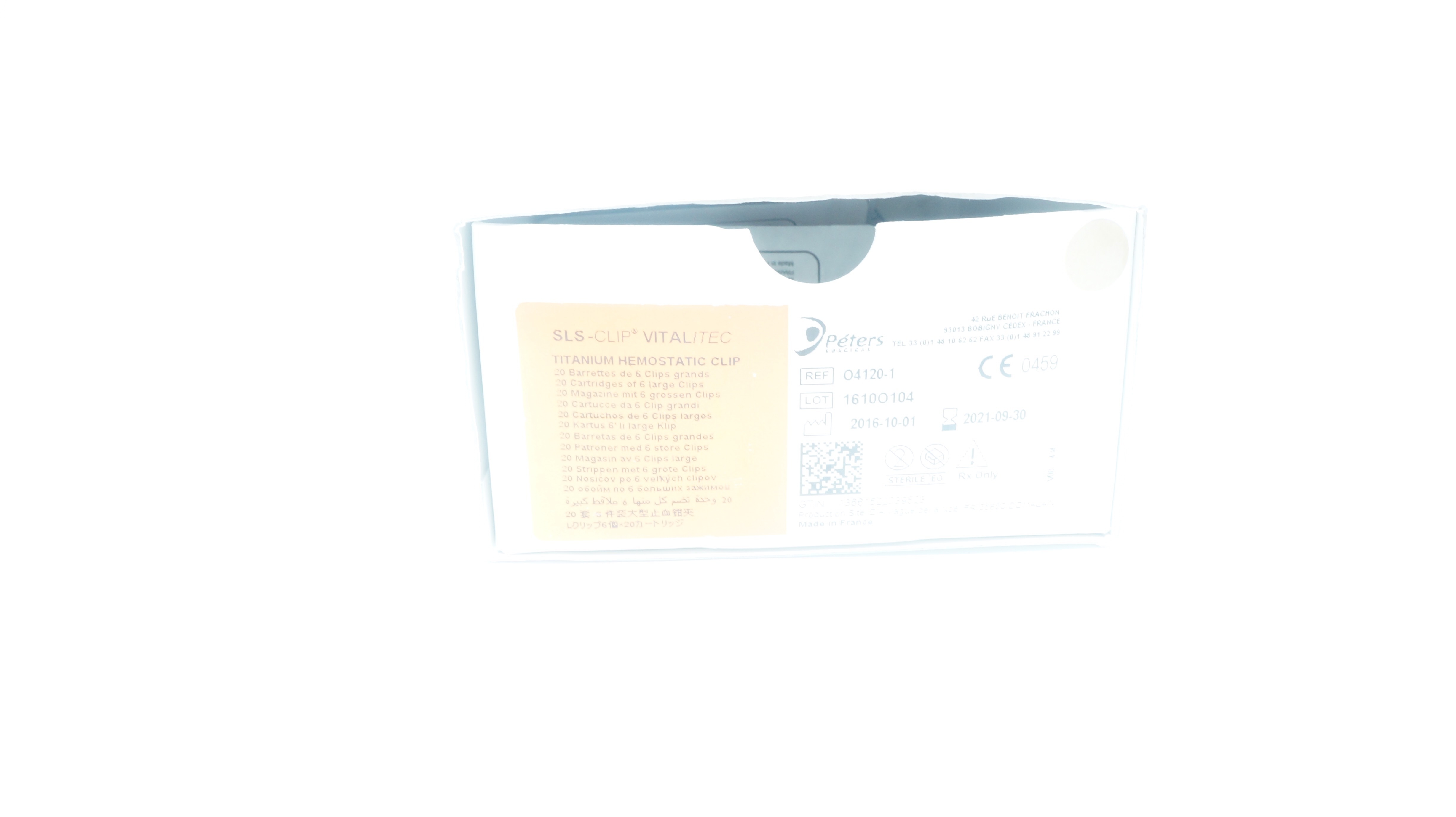 Peters Surgical 04120-1 Large Titanium Hemostatic Clips (x) - Box of 6