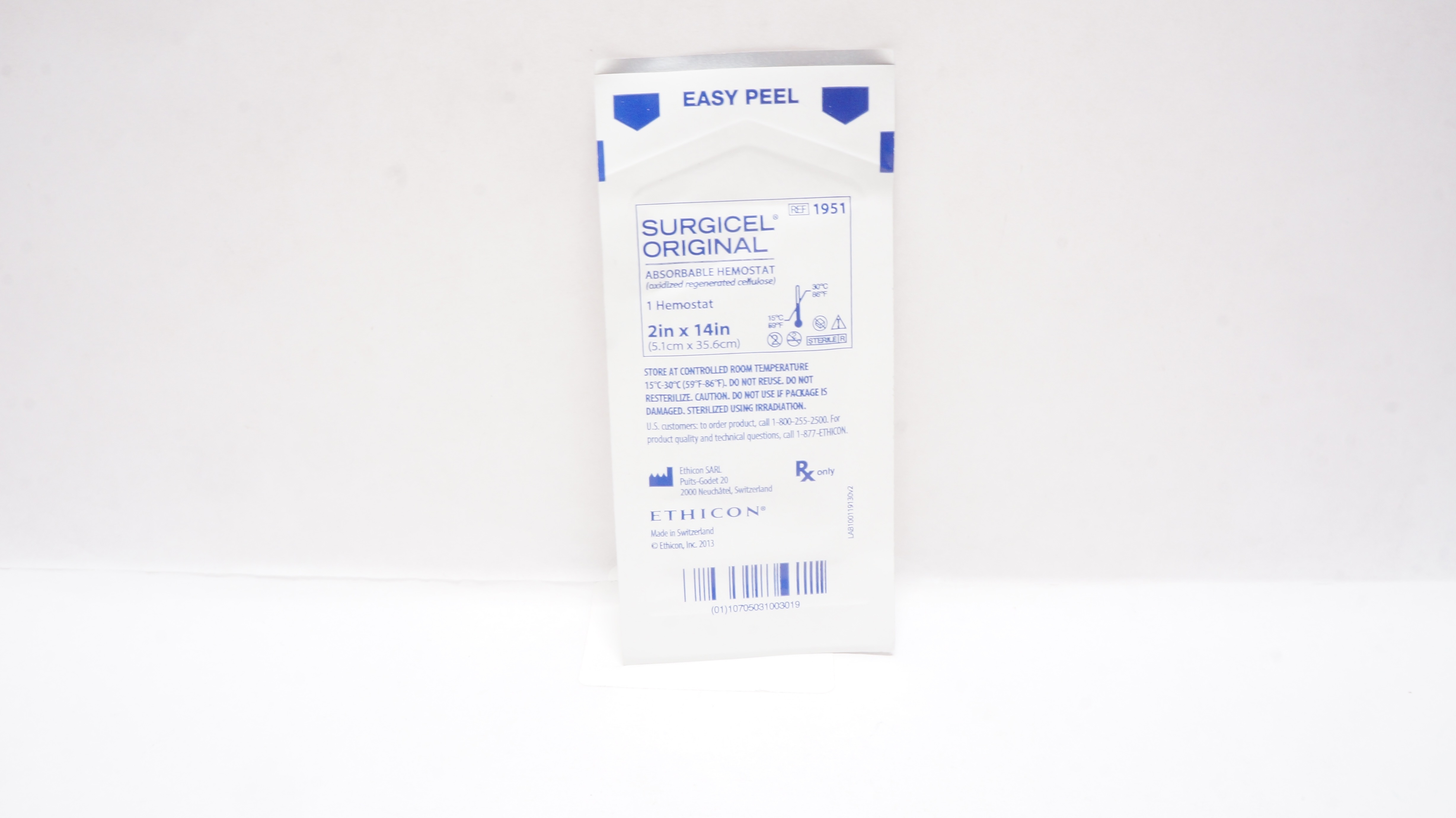 Ethicon 1951 Surgicel Original Absorbable Hemostat 2inch x 14inch (x)