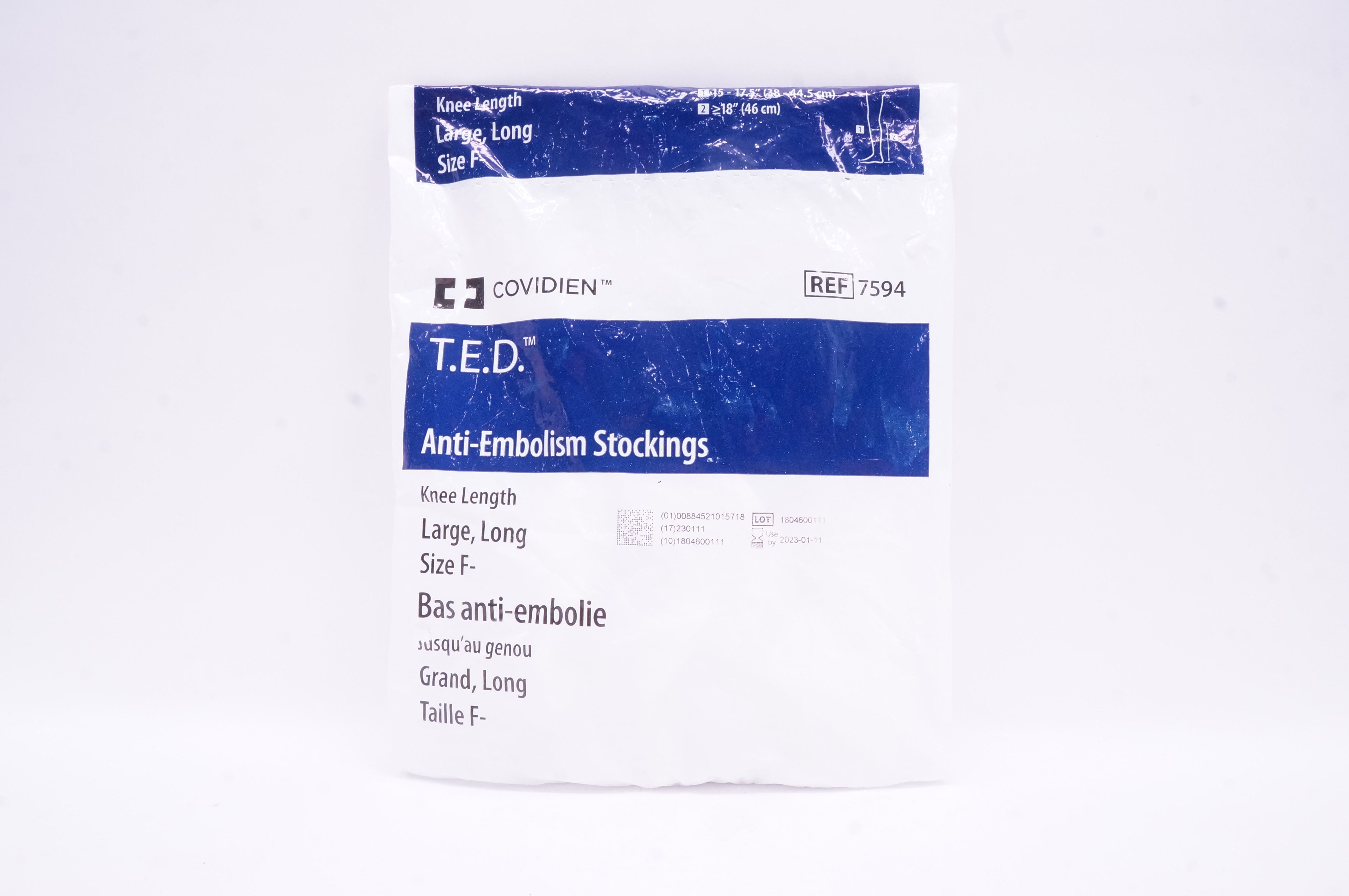 Covidien 7594 T.E.D. Anti-Embolism Stockings Large, Long, Size F-