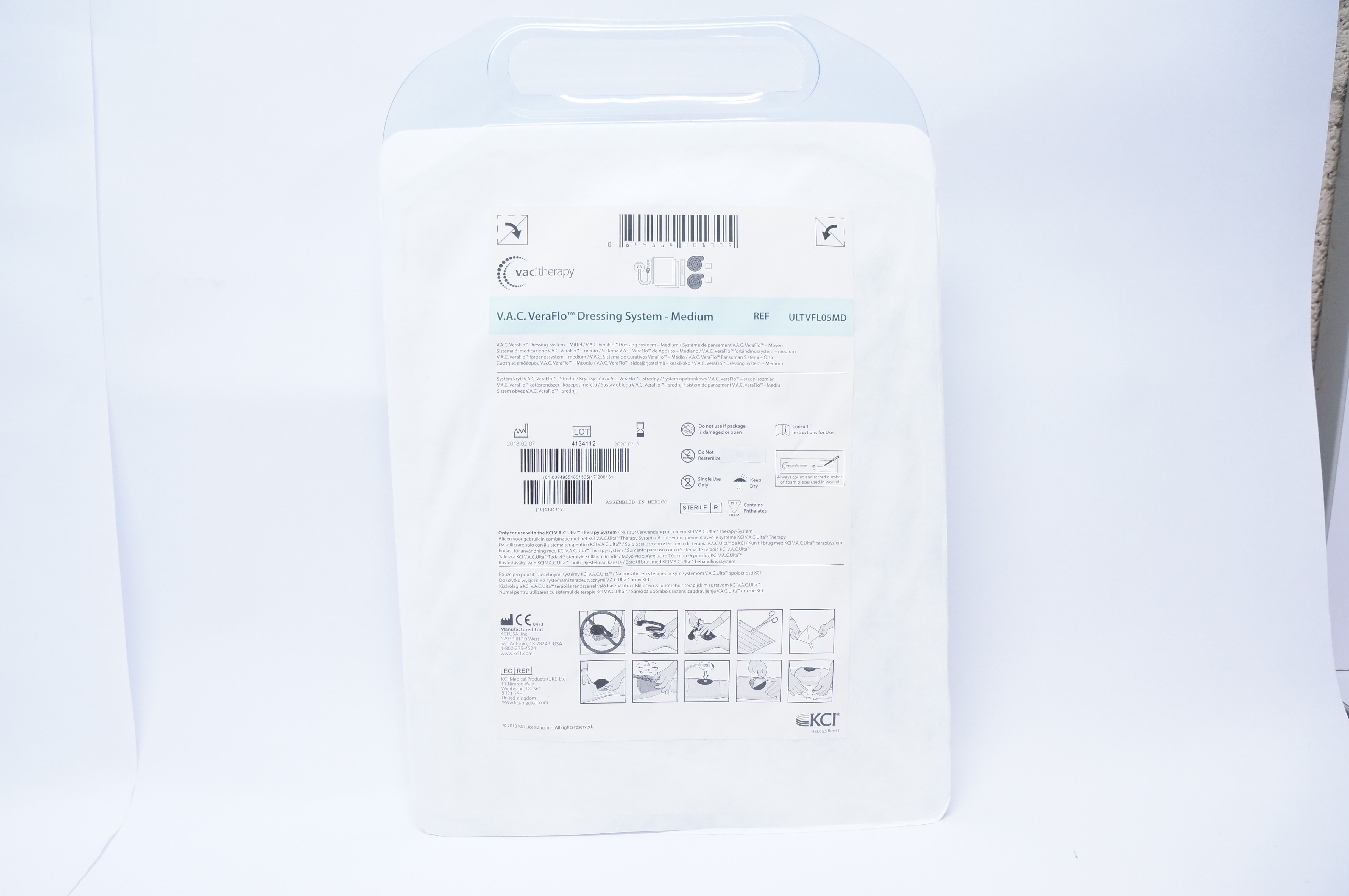 KCI ULTVFL05MD V.A.C. VeraFlo Dressing System-Medium (x)