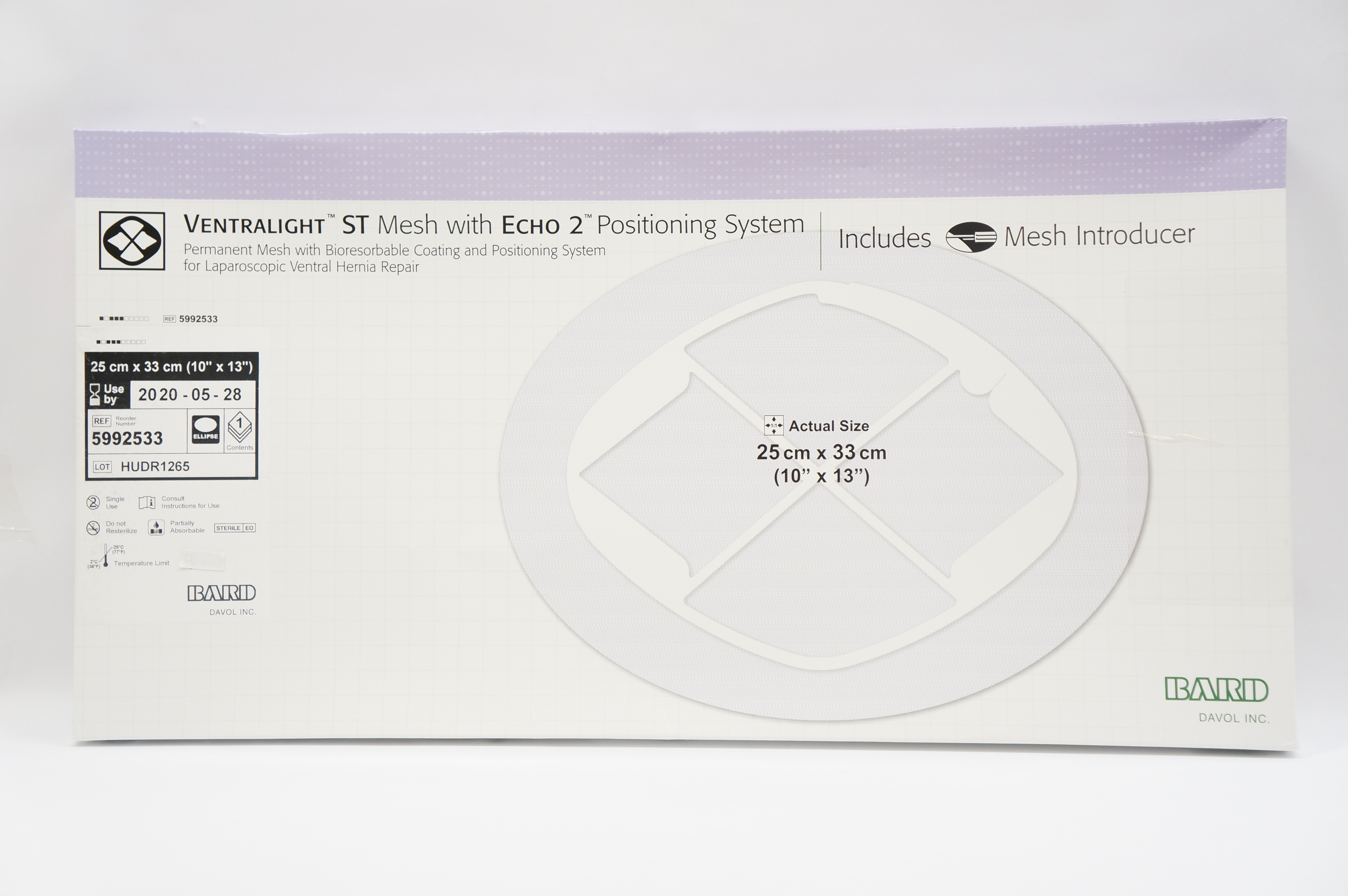 Bard 5992533 Ventralight ST Mesh with Echo 2 Positioning System 10 x 13inch (x)