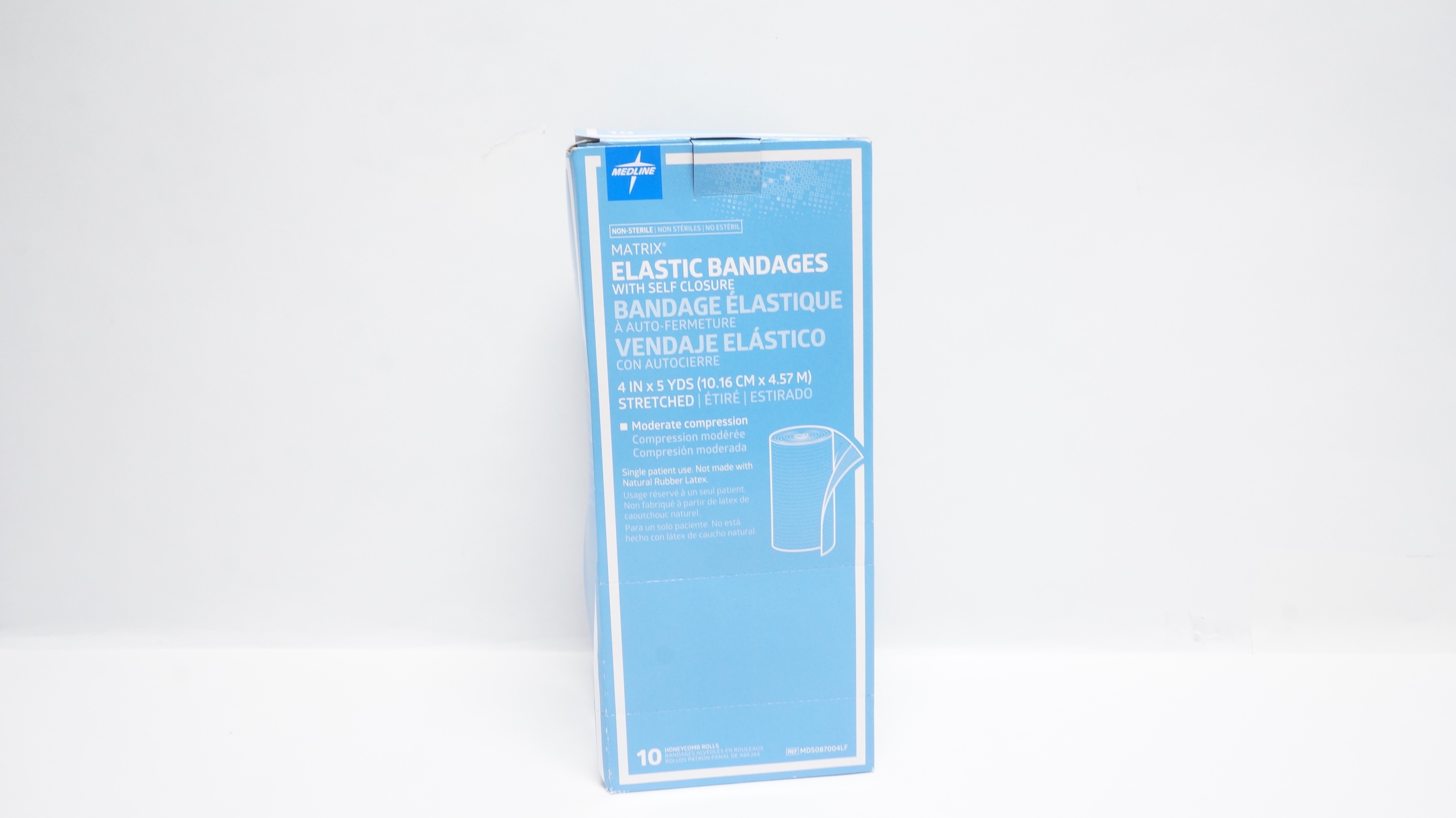 Medline MDS087004LF Matrix Elastic Bandage w/ Self-Closure 4in x 5yds -Box of 10