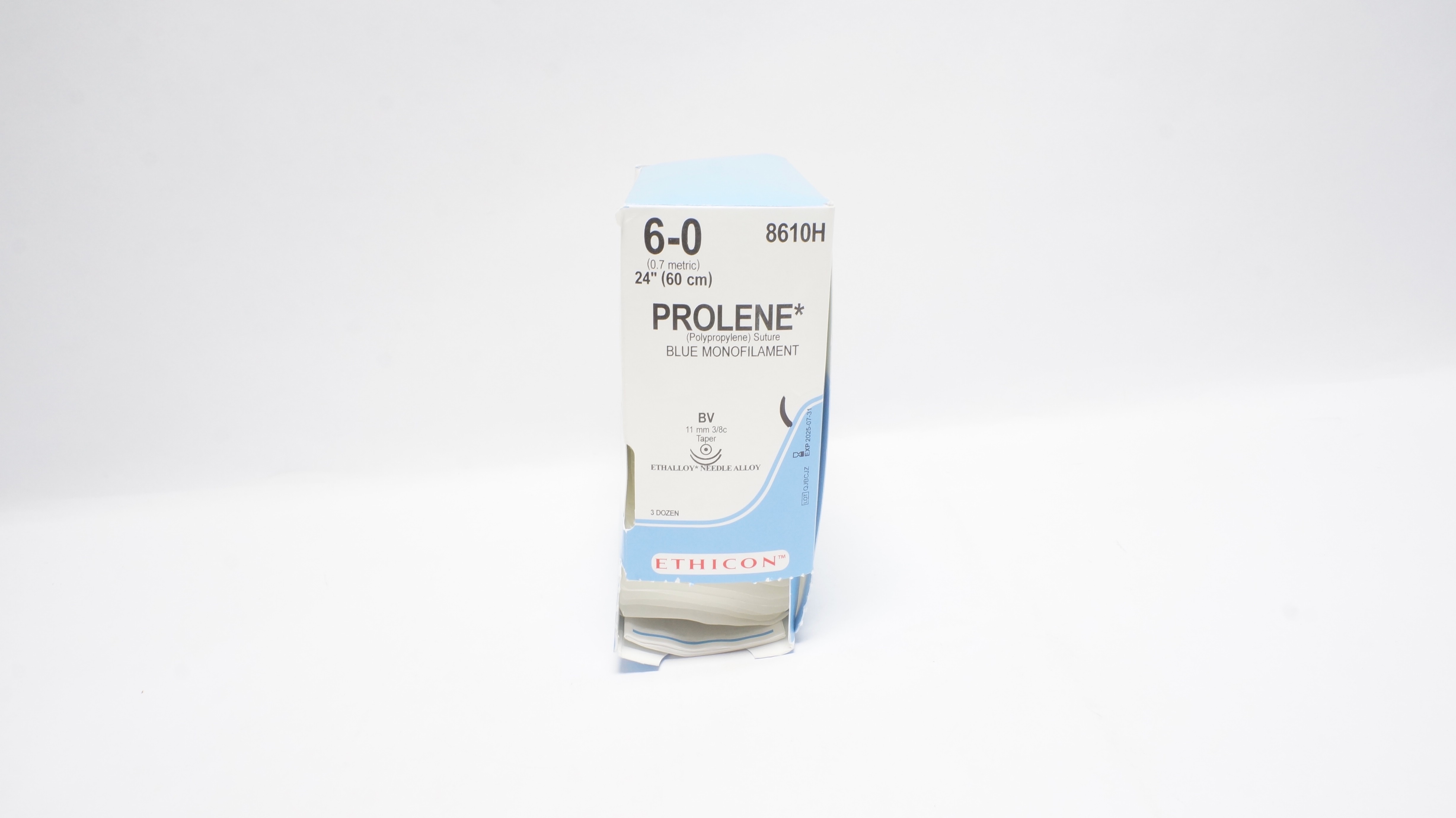 Ethicon 8610H 6-0 PROLENE, BV, 3/8 11mm Ethalloy, 24inch (x) ~ Box  of 29