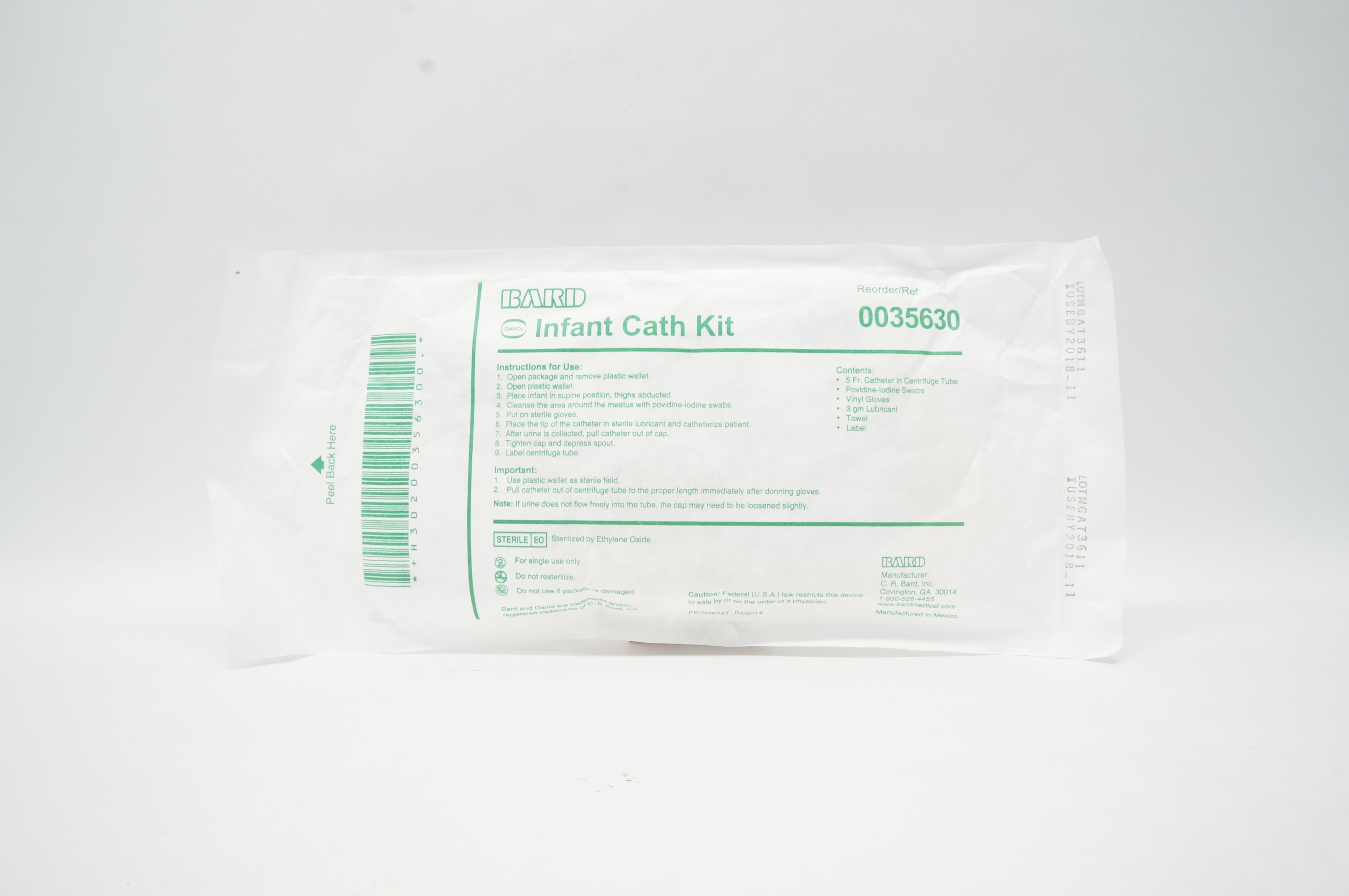 Bard 0035630 Davol Infant Cath. Kit 5Fr. (x)