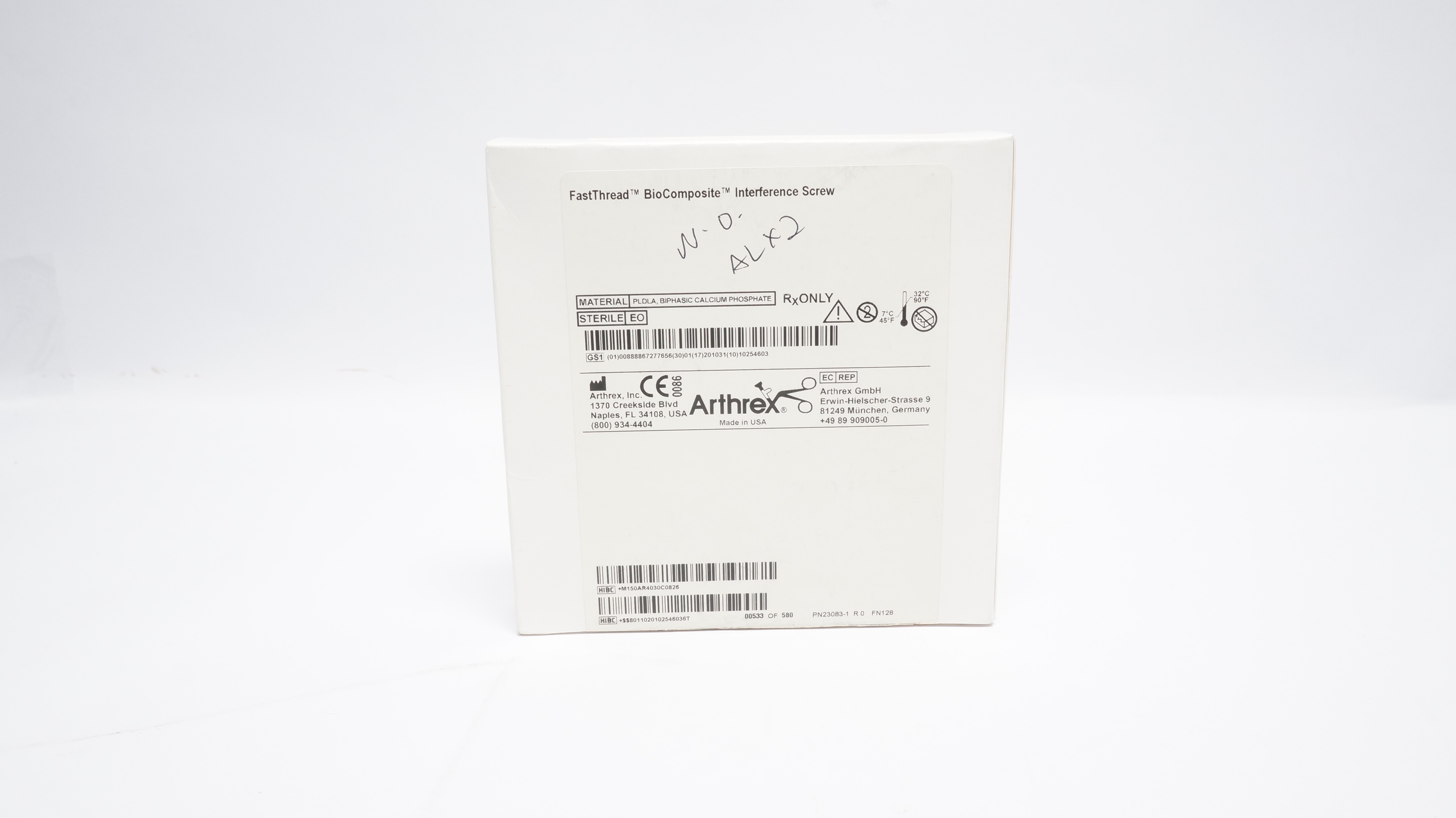 Arthrex AR-4030C-08 FastThread BioComposite Interference Screw 8 x 30mm (x)