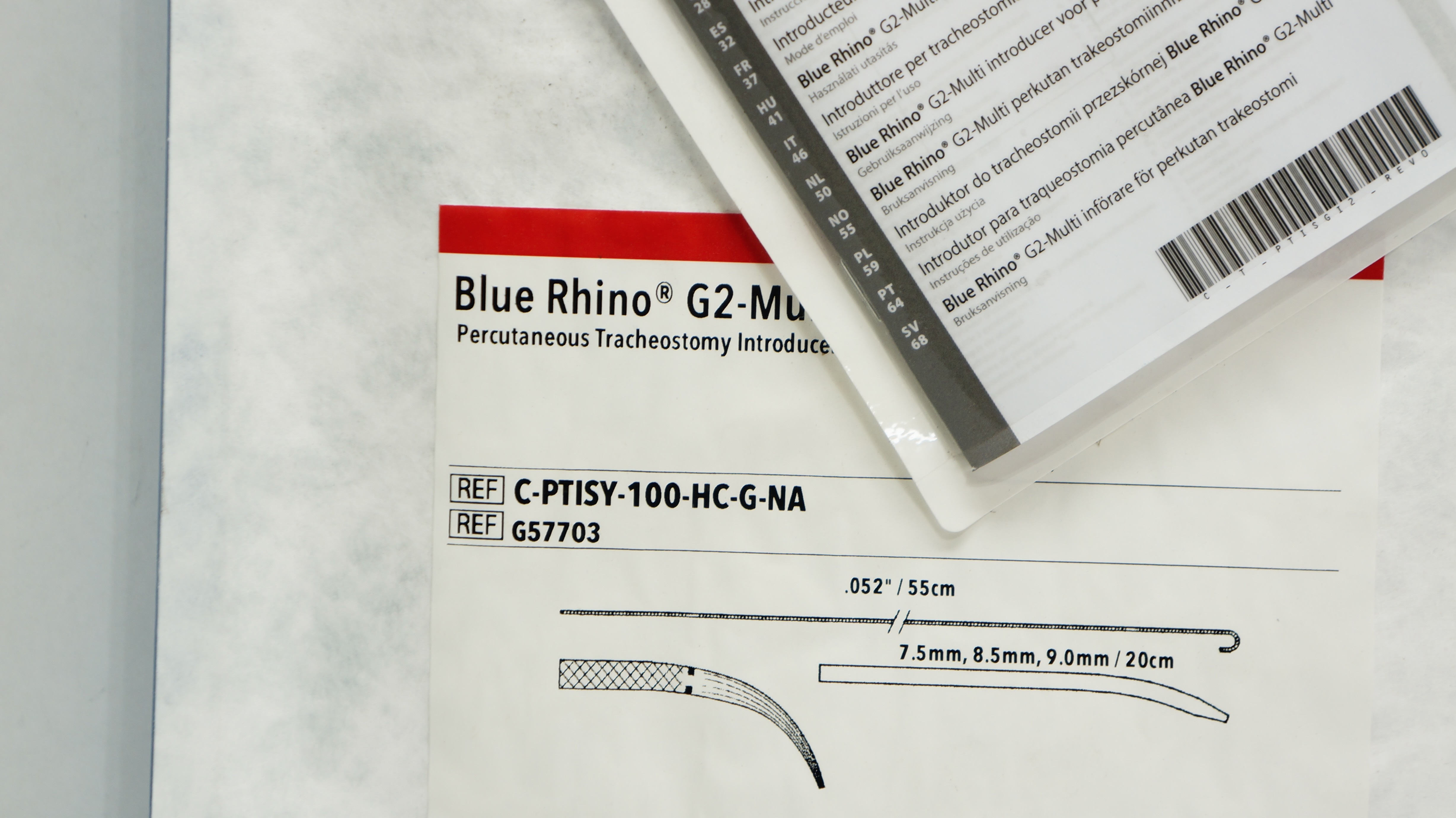 Cook Medical G57703 Blue Rhino G2-Multi Tracheostomy Introducer .052inch/55cm(x)