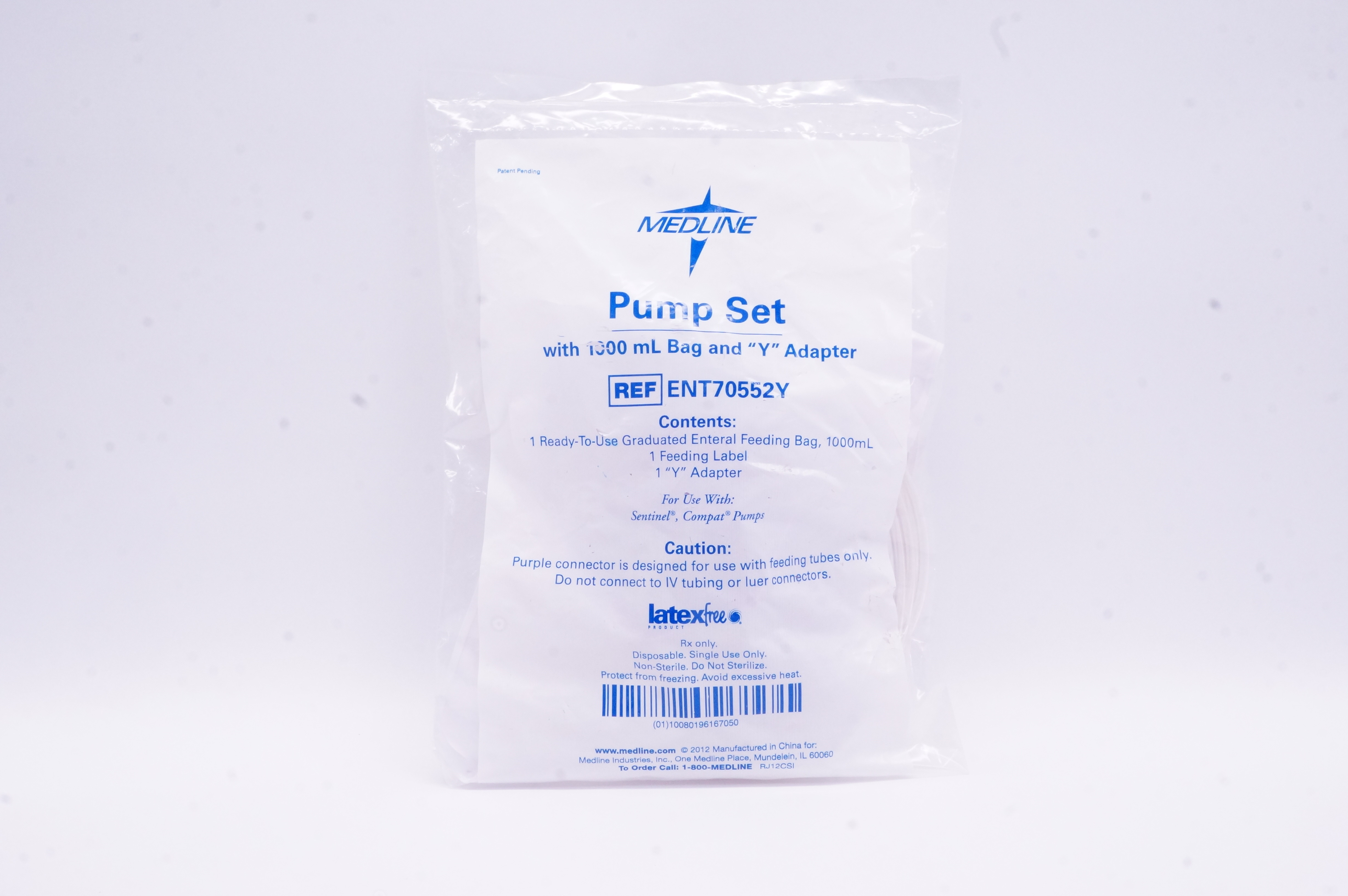 Medline ENT70552Y Pump Set with 1000mL and "Y" Adapter