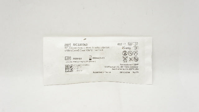 ICU Medical MC330363 Smallbore Ext Set 60in 0.36ml w/MicroClave, Clamp, luer Lock