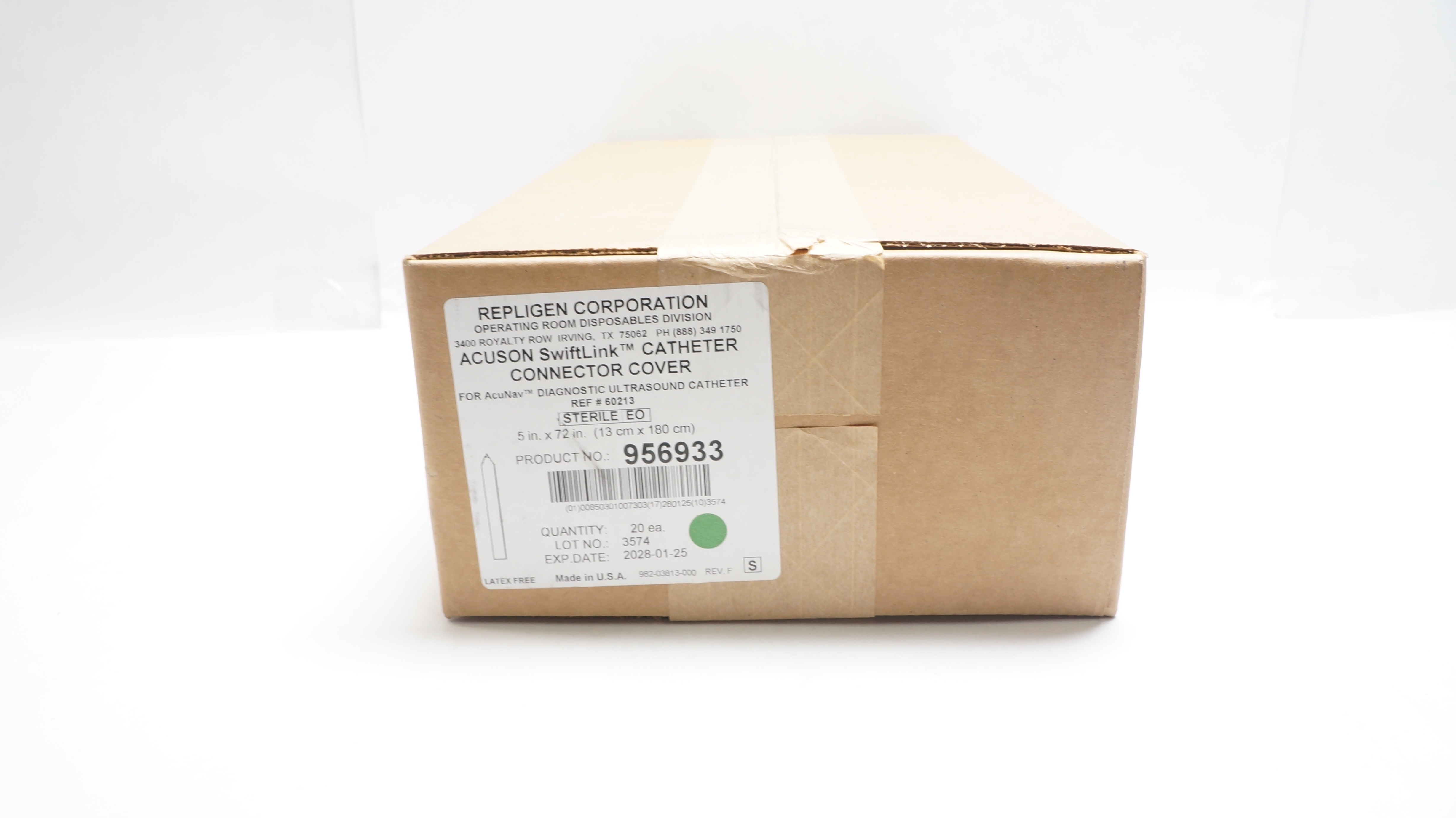 Repligen 60213 Acuson SwiftLink Cath. Connector Cover 5 x 72In - Box of 20