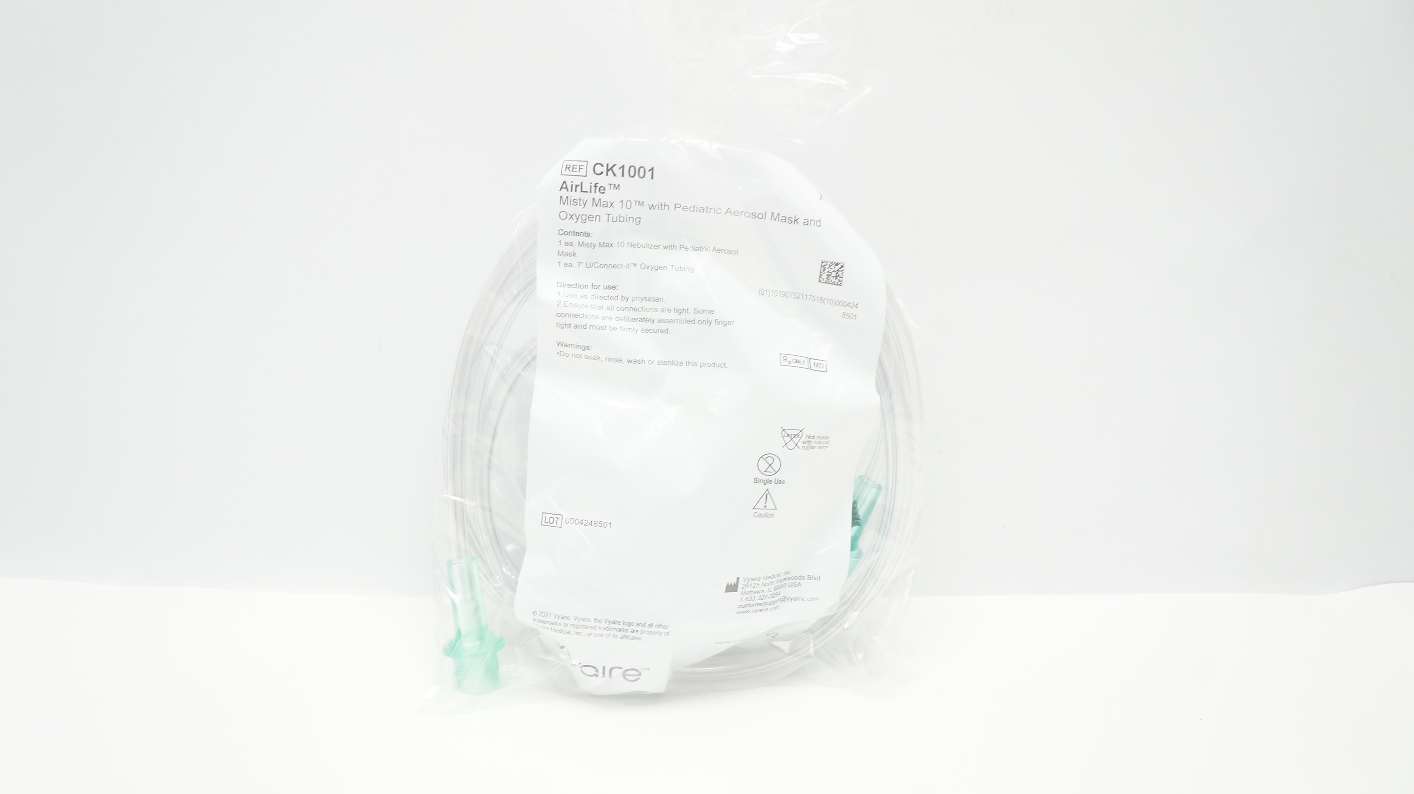 Vyaire CK1001 AirLife Misty Max w/ Pediatric Aerosol Mask & O2 Tubing