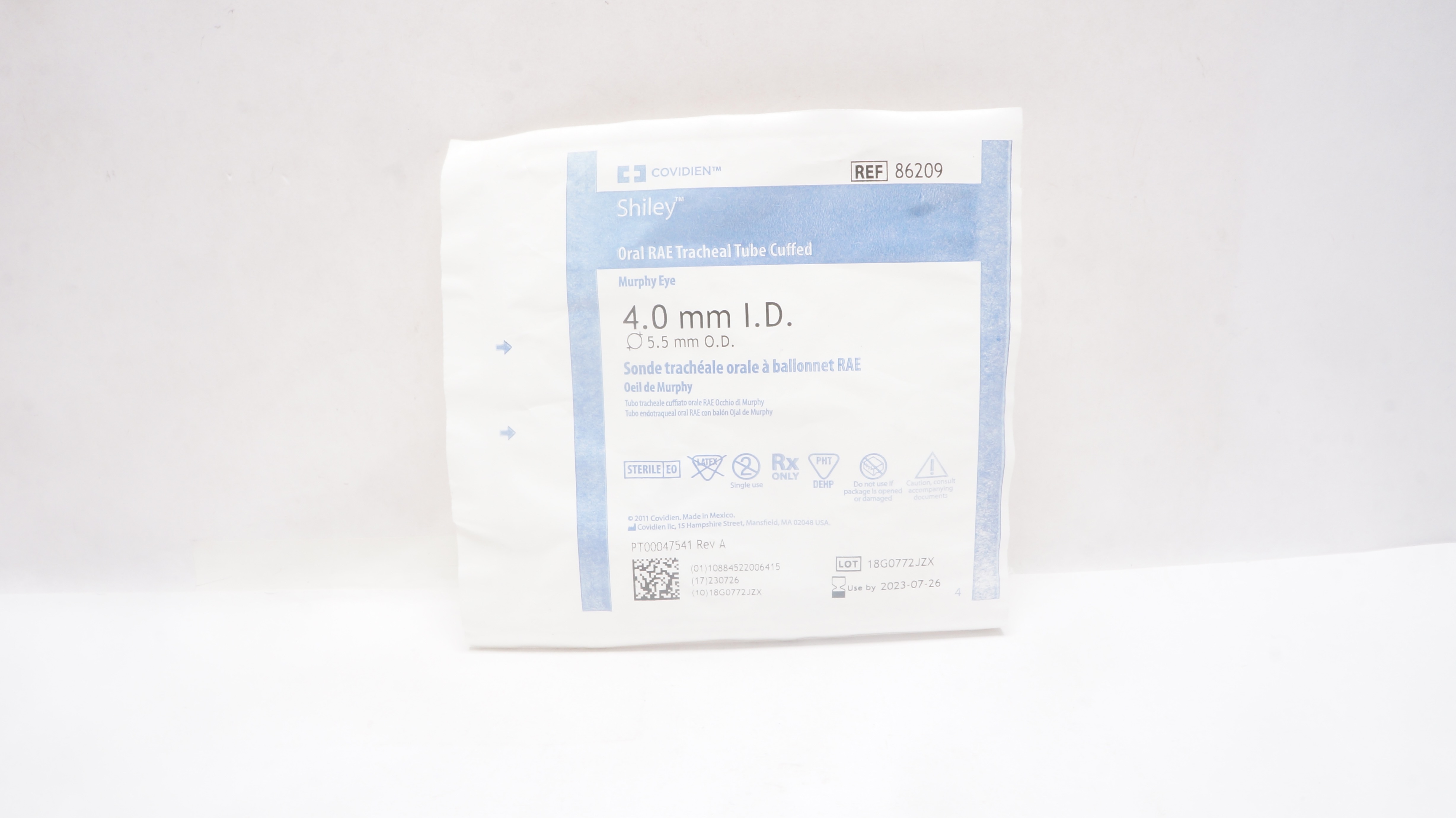 Covidien 86209 Mallinckrodt Oral RAE Tracheal Tube Cuffed 4.0 x 5.5mm (x)