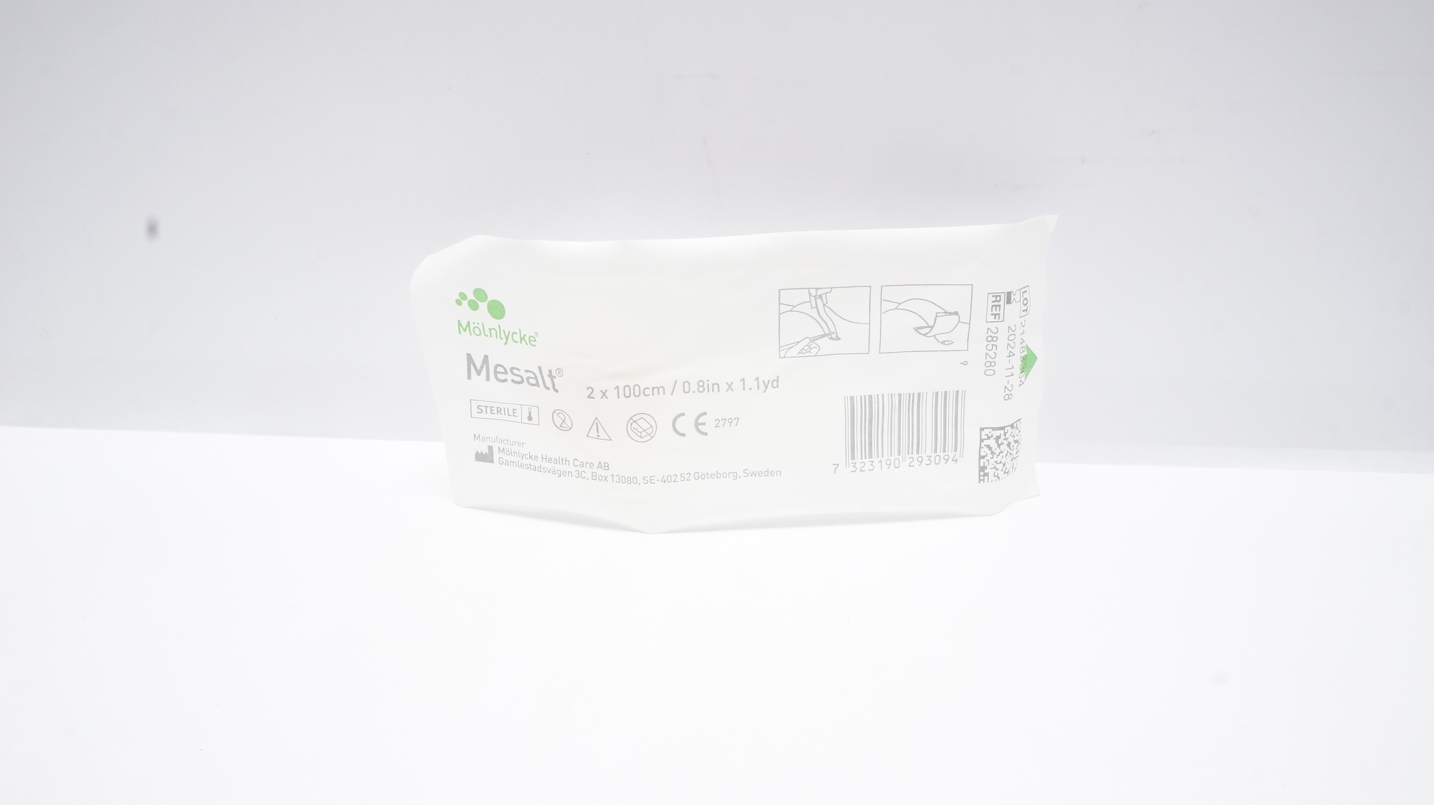 Mölnlycke Healthcare 285280 Mesalt Impregnated Dressing 0.8inch x 1.1yd