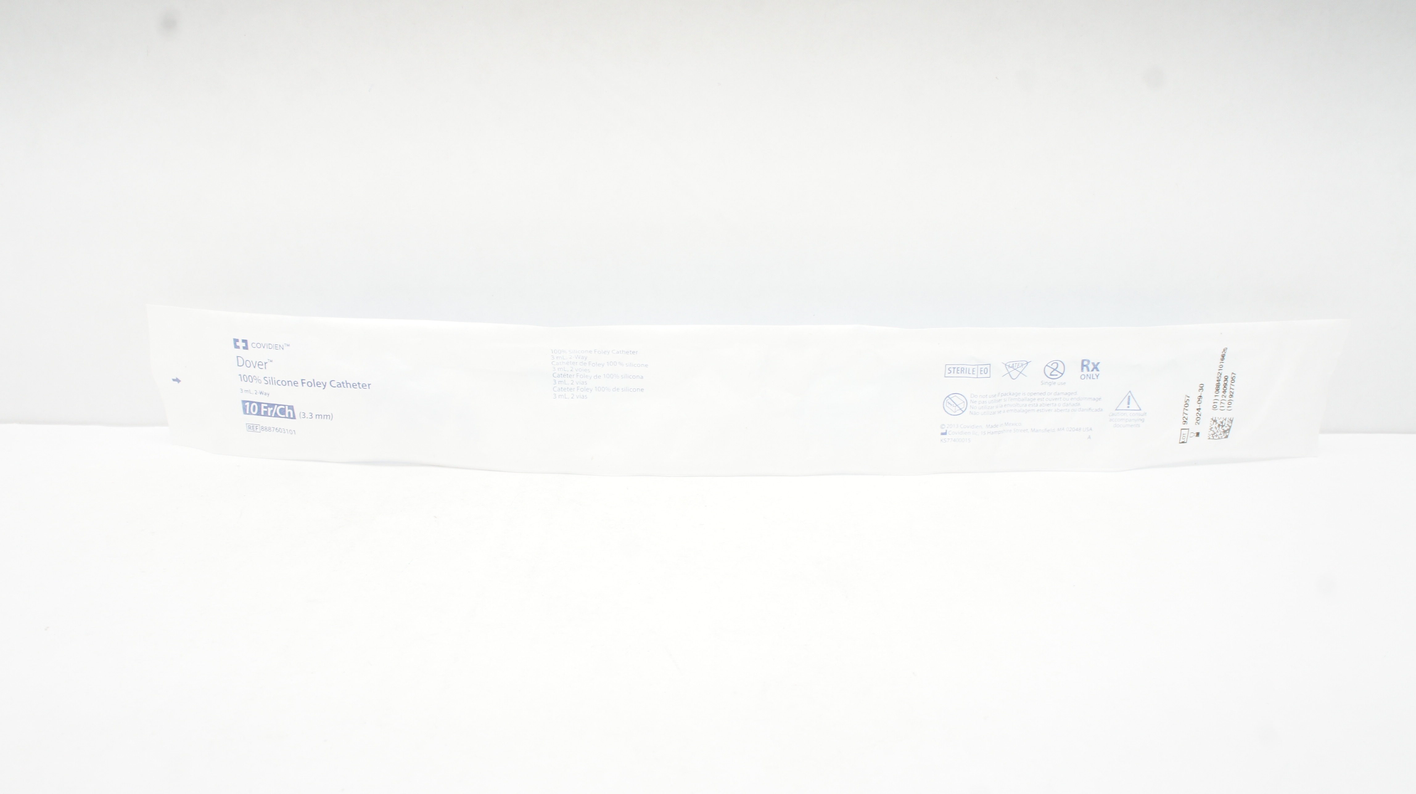 Covidien 8887603101 Dover Silicone Foley Cath. 2-Way, 10Fr/Ch, 3mL