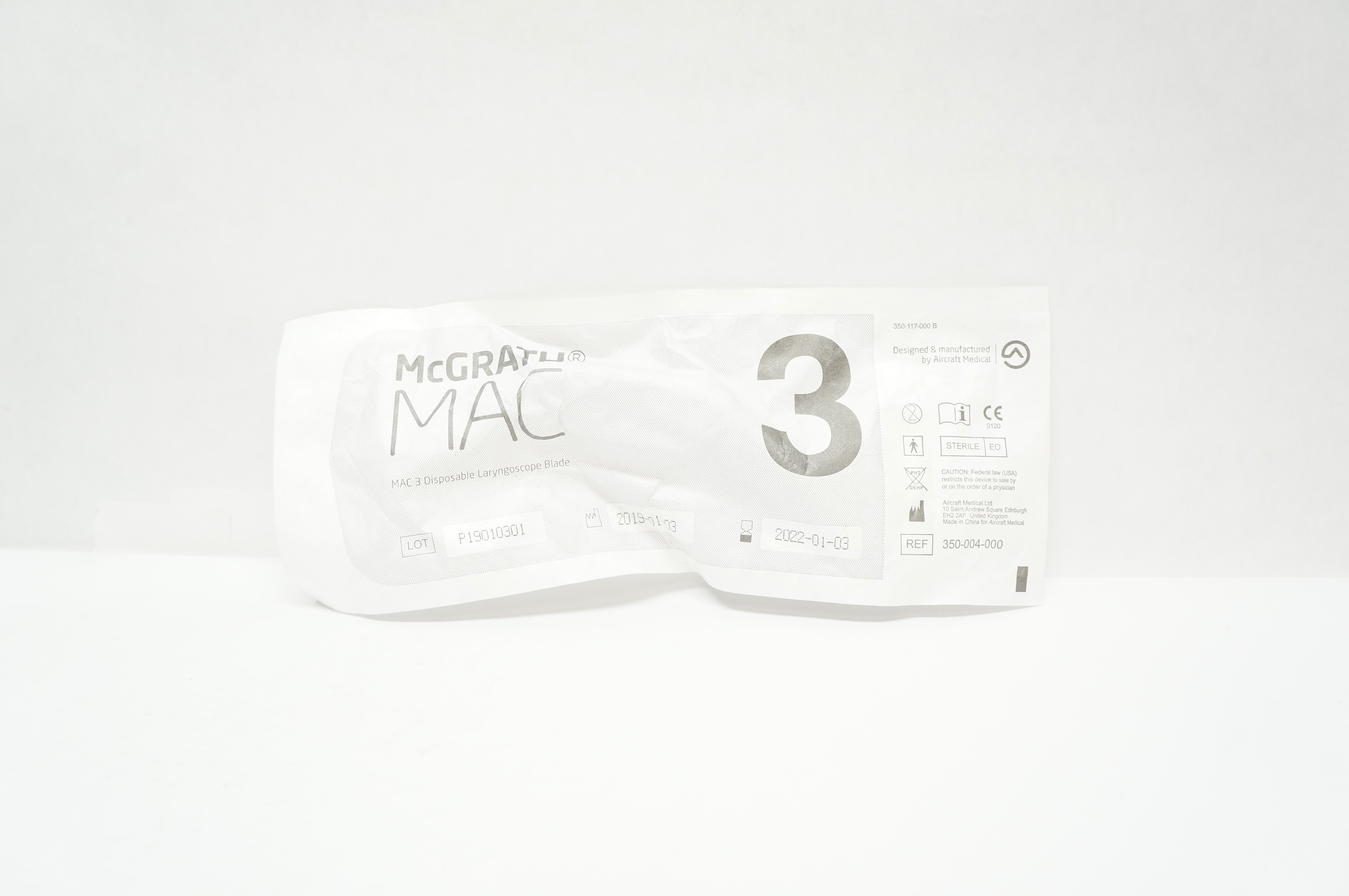 Aircraft Medical 350-004-000 McGRATH MAC 3 Disposable Laryngoscope Blade (x)