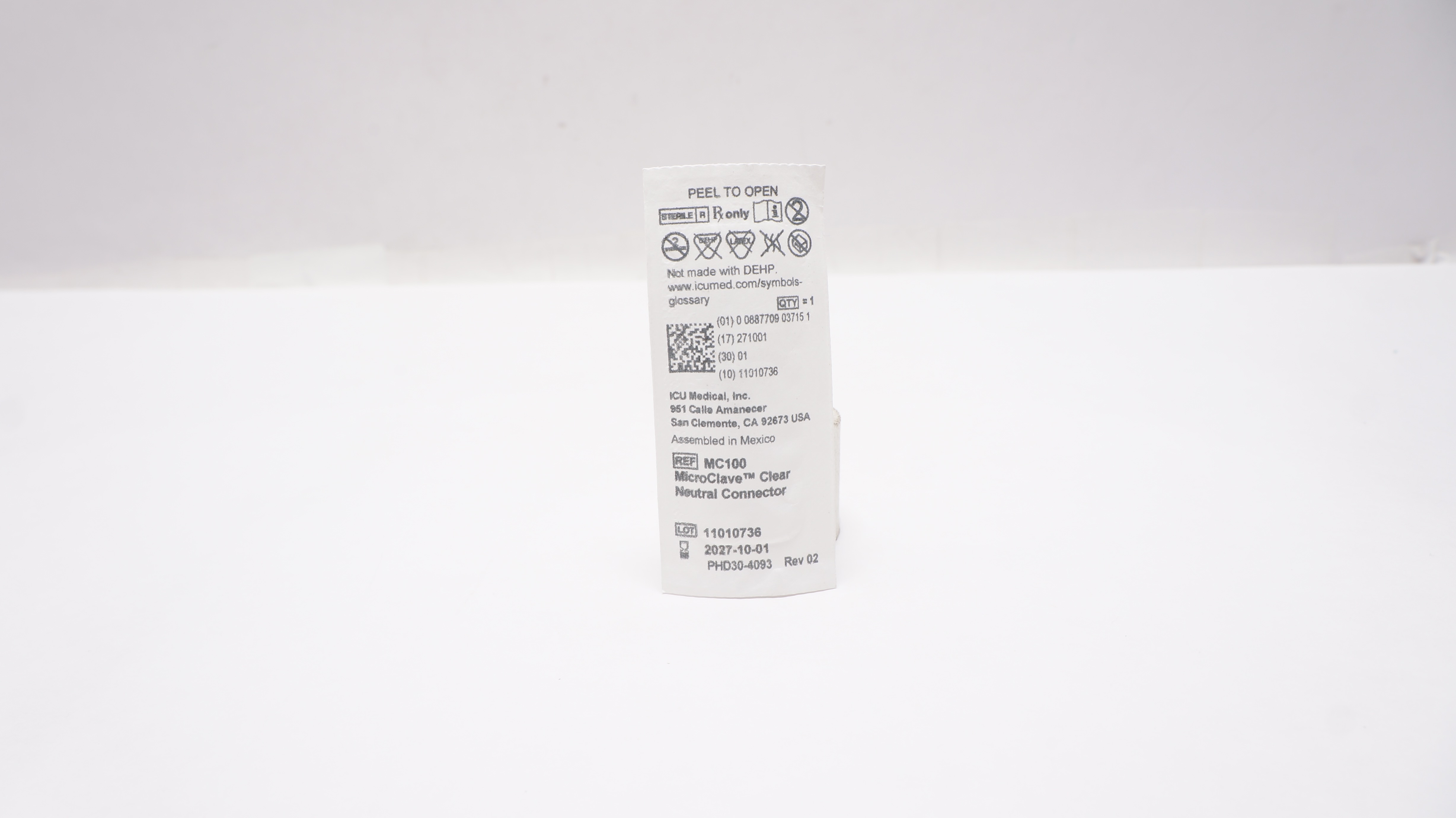ICU Medical MC100 MicroClave Clear Neutral Connector