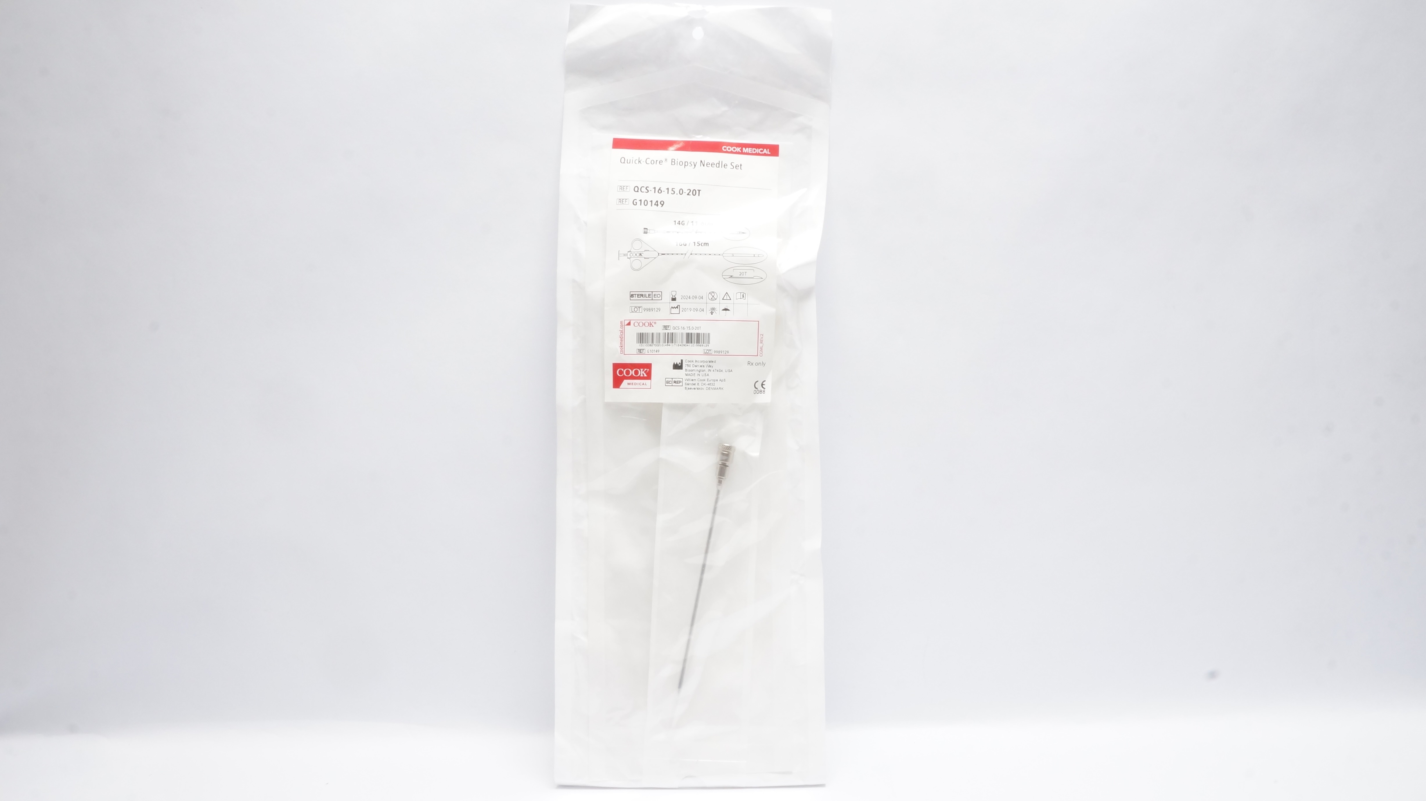 Cook Medical G10149 Quick-Core Biopsy Needle Set 14G/11.6cm x 16G/15cm (x)