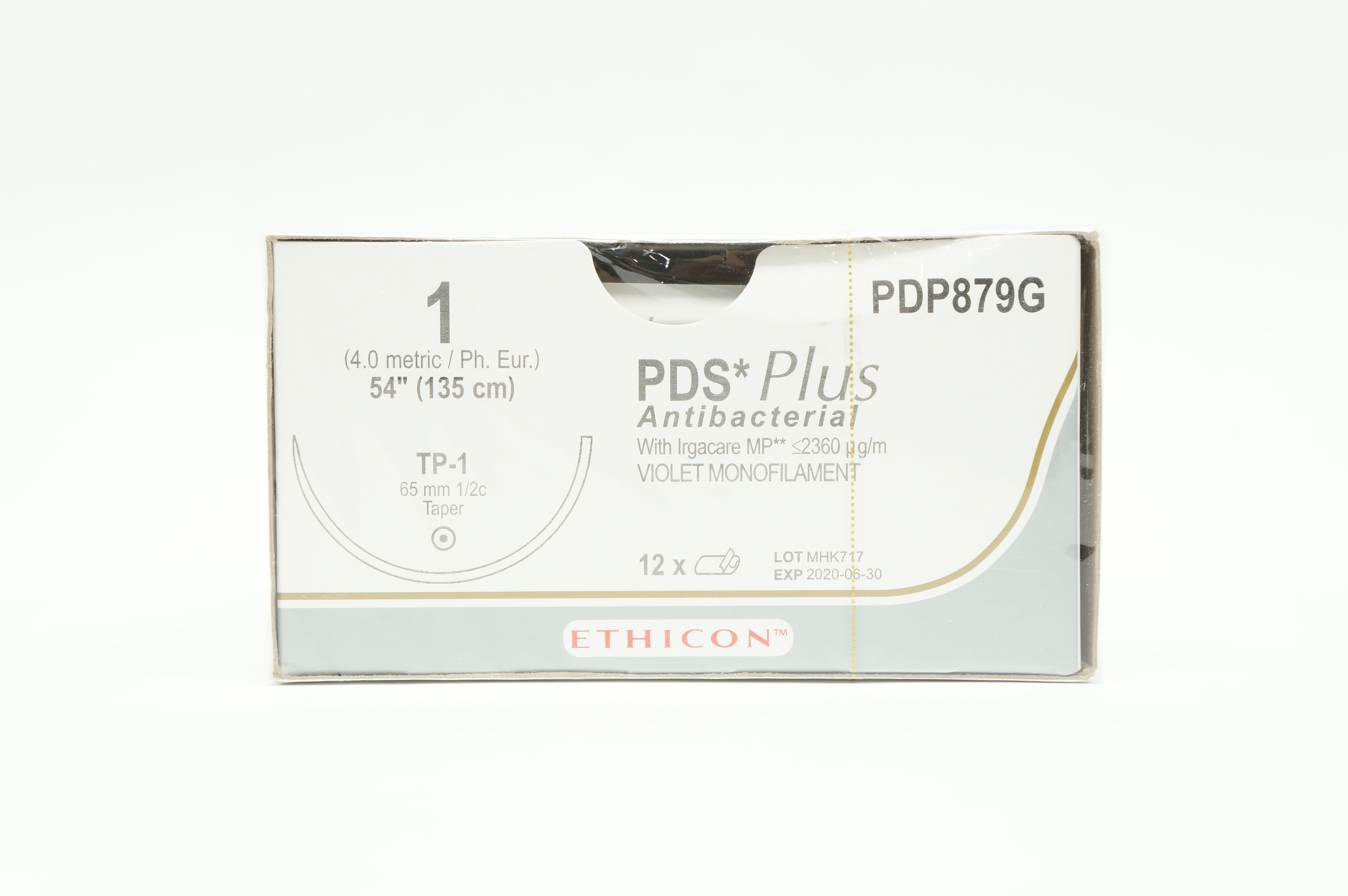 Ethicon PDP879G 1 PDS Plus TP-1 65mm1/2c Taper 54inch (x) - Box of 12