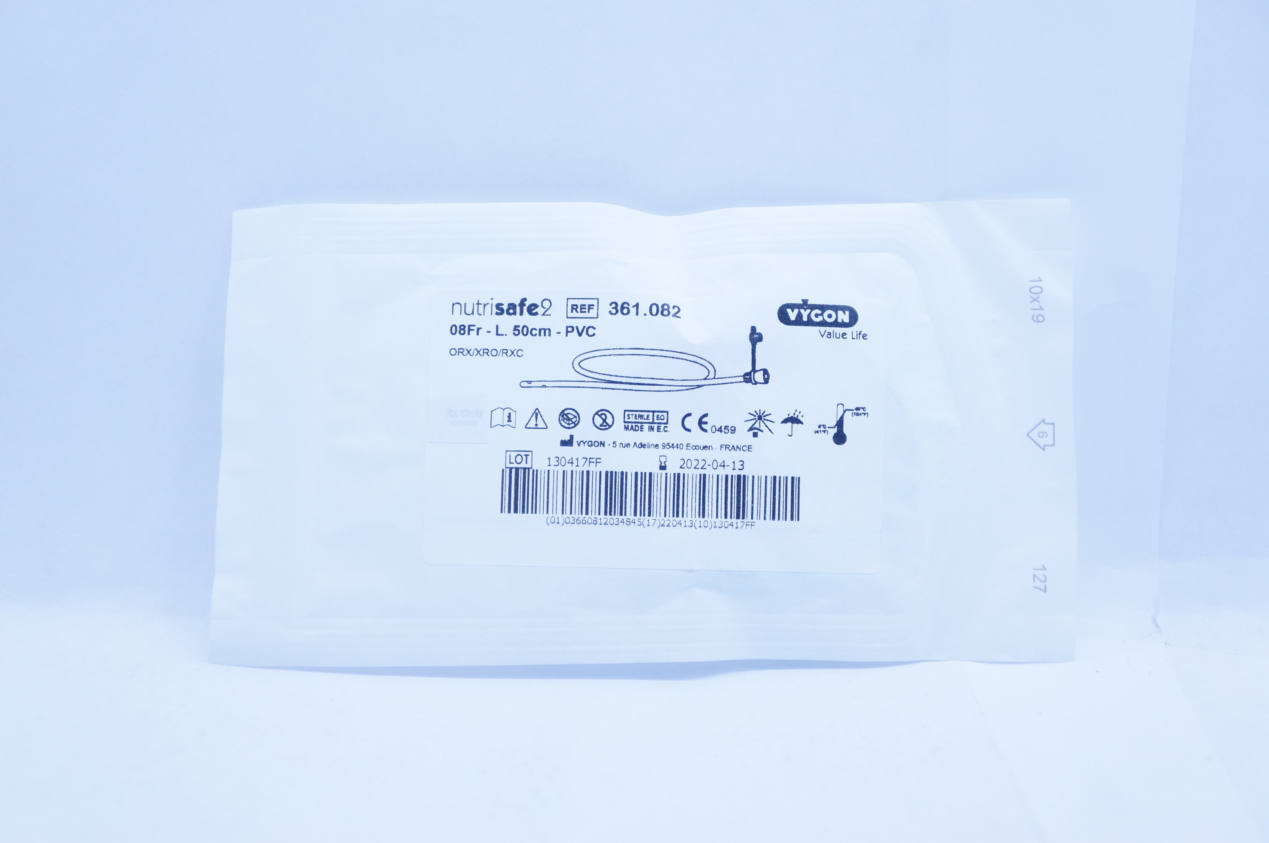 Vygon 361.082 Nutrisafe2 PVC 08Fr x 50cm ORX/XRO/RXC